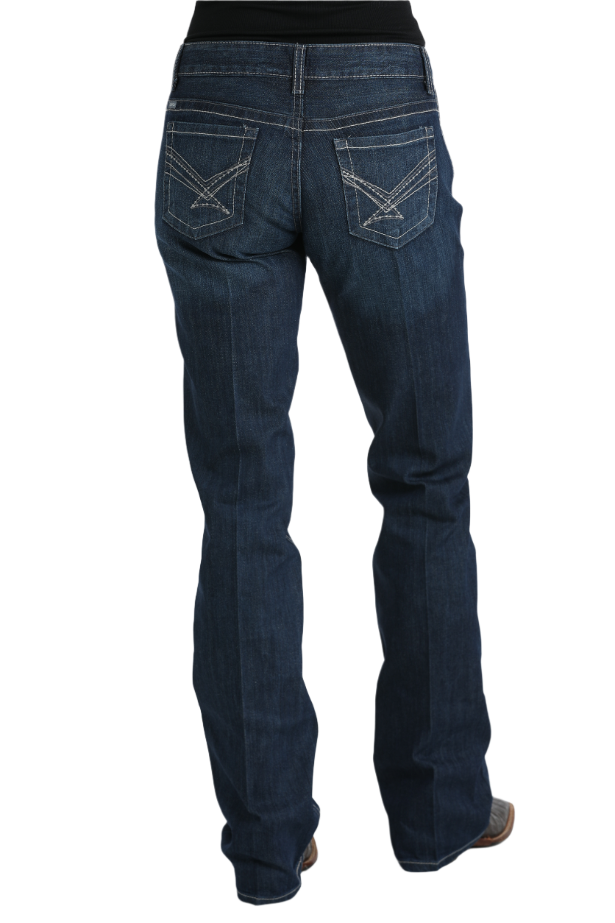 Dark blue jeans and boots