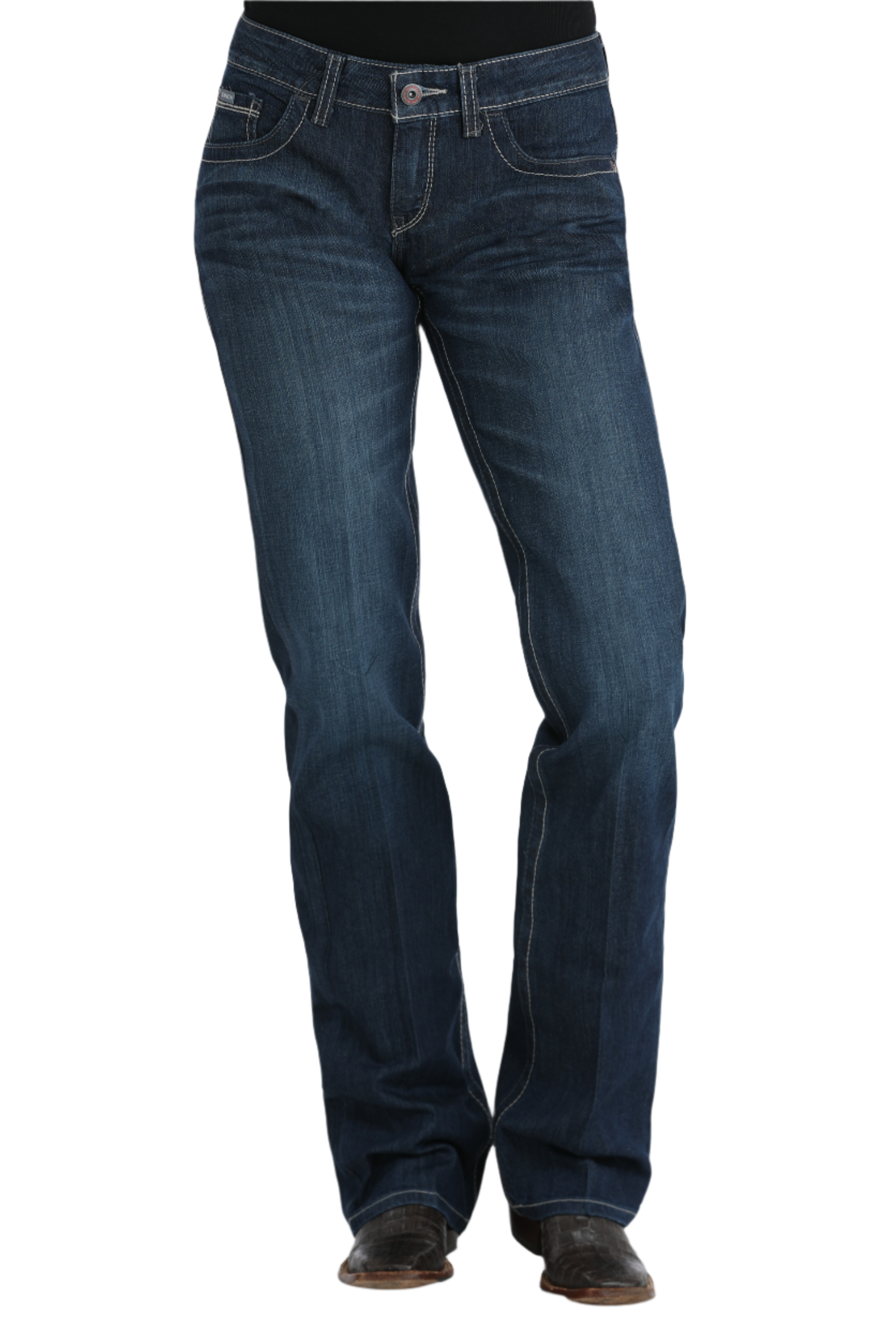 Dark blue jeans and boots
