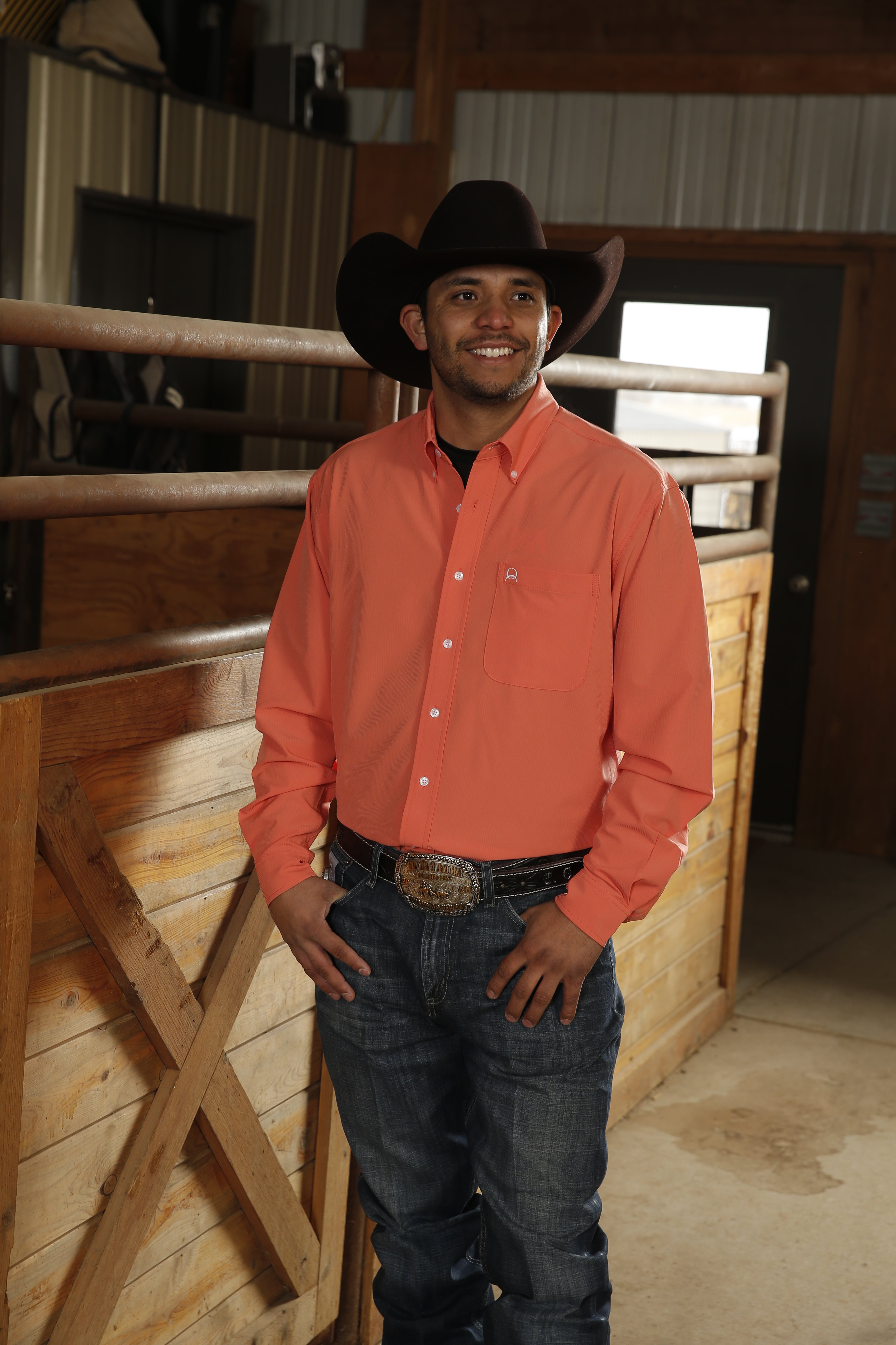 Arenaflex Men's by Cinch Button Down in Light Blue Turquoise. Quick dry and cooling button down ranch shirt for men.