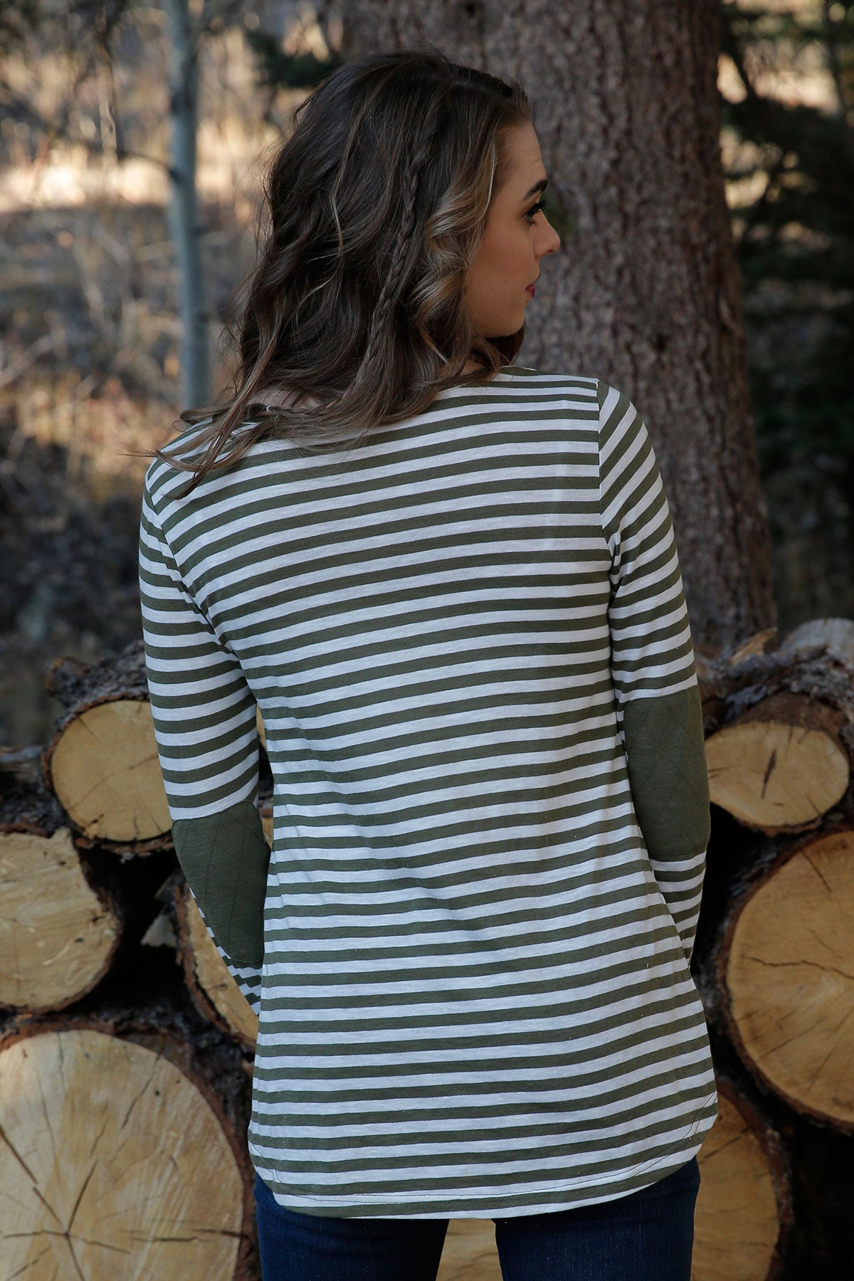 CRUEL WOMENS STRIPED TOP - GREEN