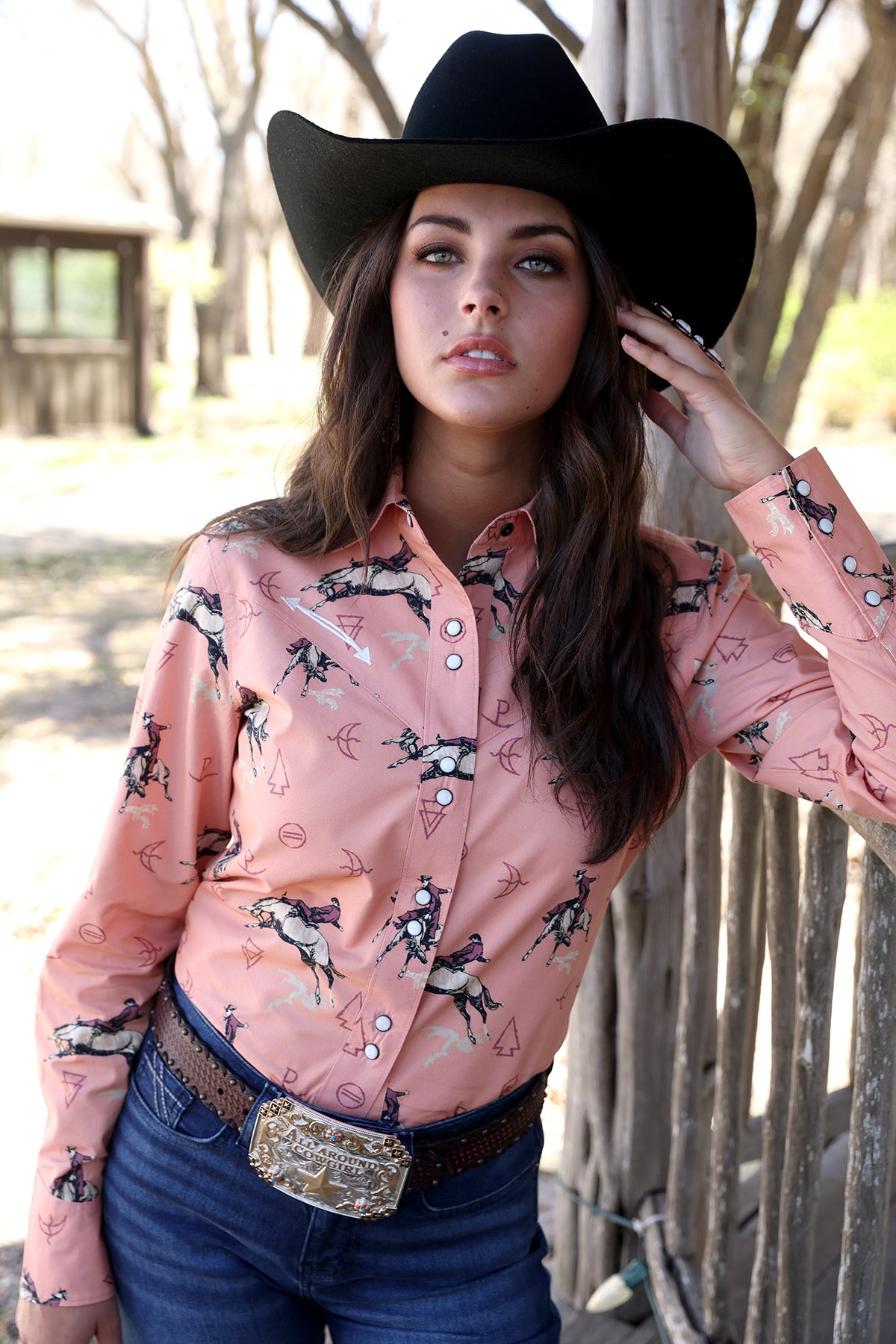 CRUEL WOMENS PRINT SHIRT - CORAL