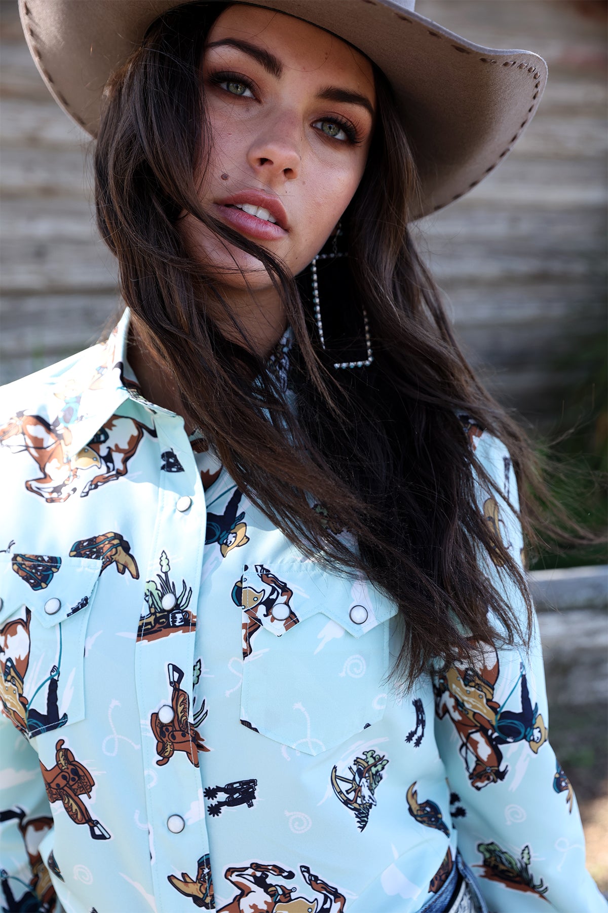 CRUEL WOMENS LONG SLEEVE PRINT SHIRT - MULTI