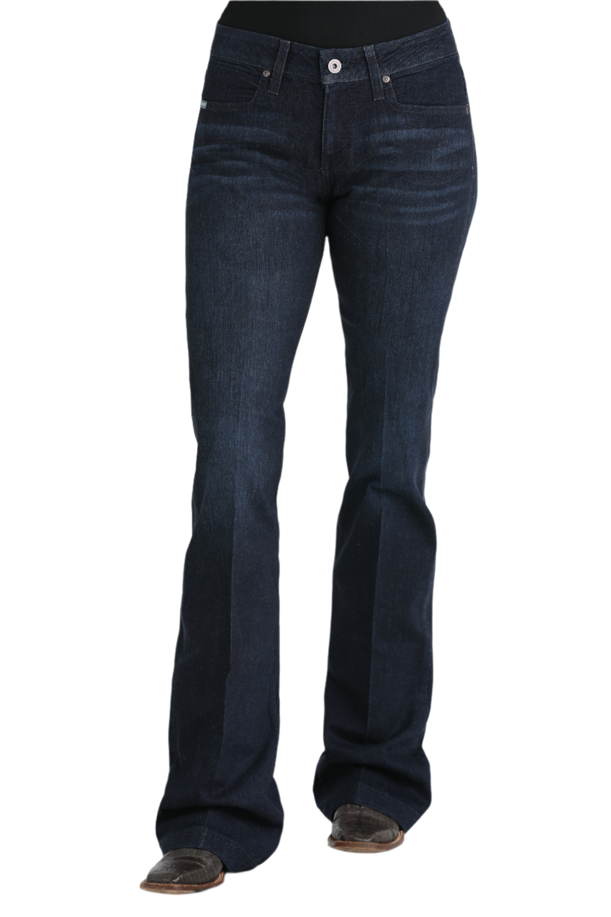 Dark blue jeans and boots