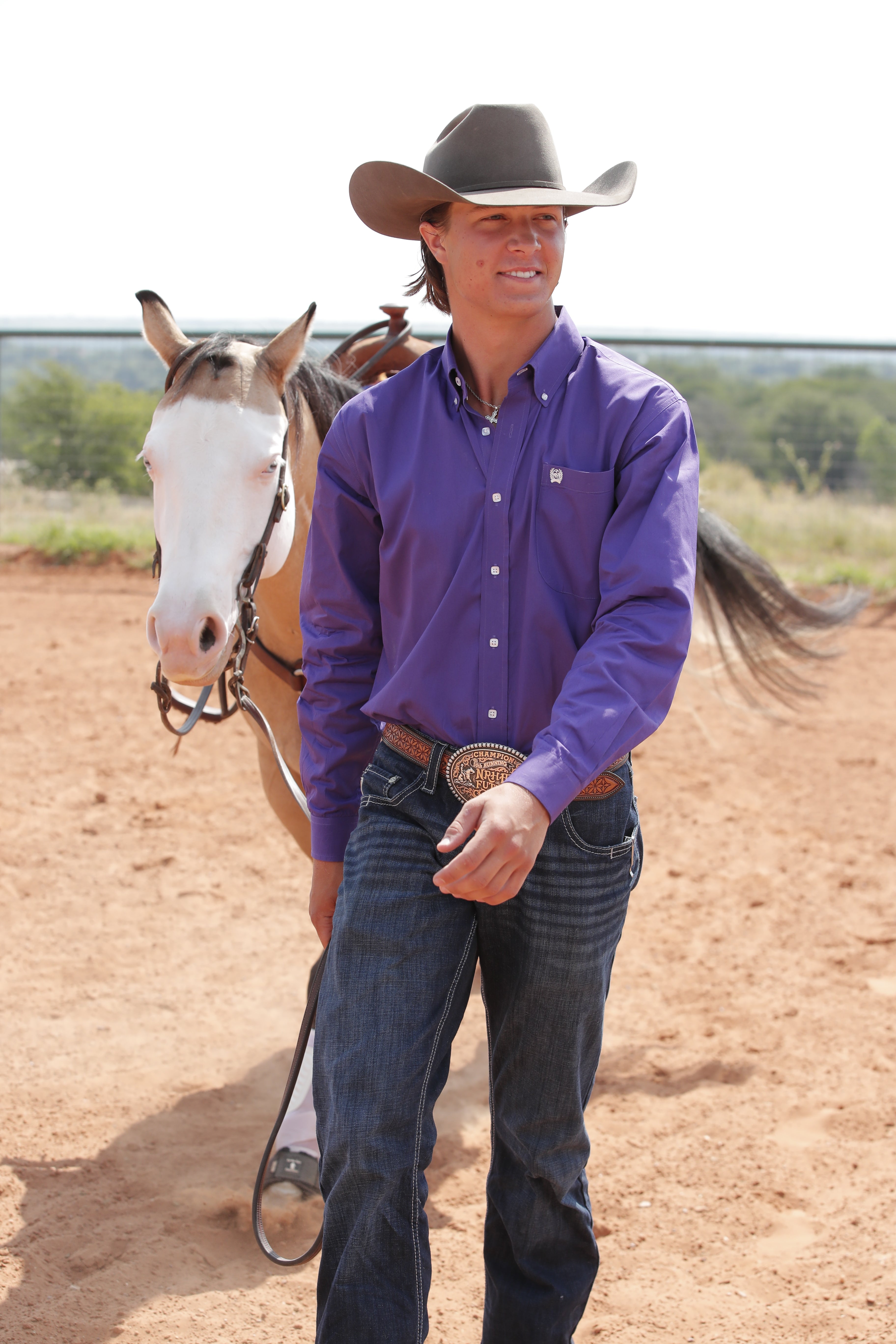 Cinch Men's Western Shirt Solid Button Down in Purple
