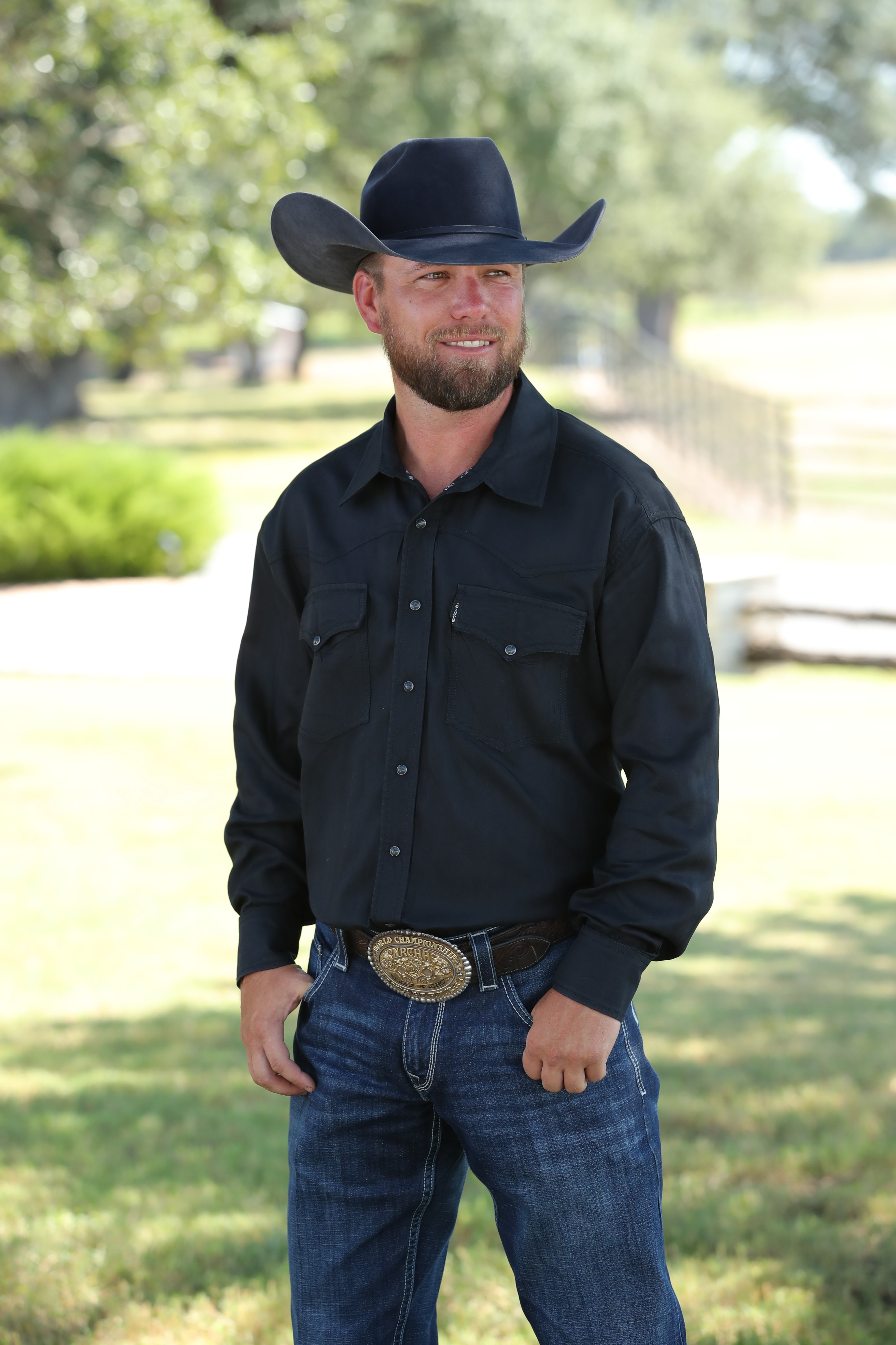 Cinch Men's Western Pearl Snap black Shirt. Authentic cowboy shirt. Good quality.