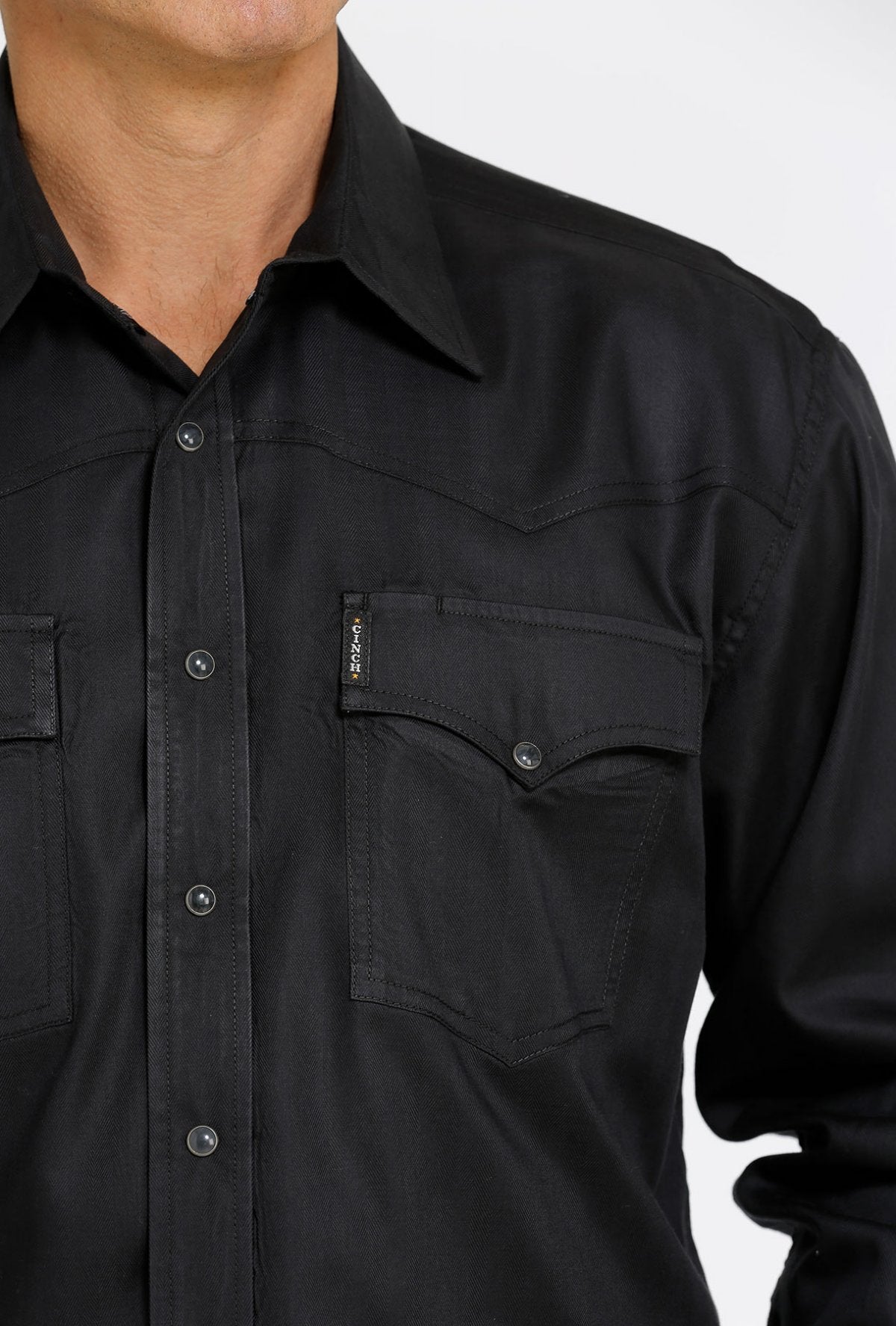 Cinch Men's Western Pearl Snap black Shirt. Authentic cowboy shirt. Good quality.
