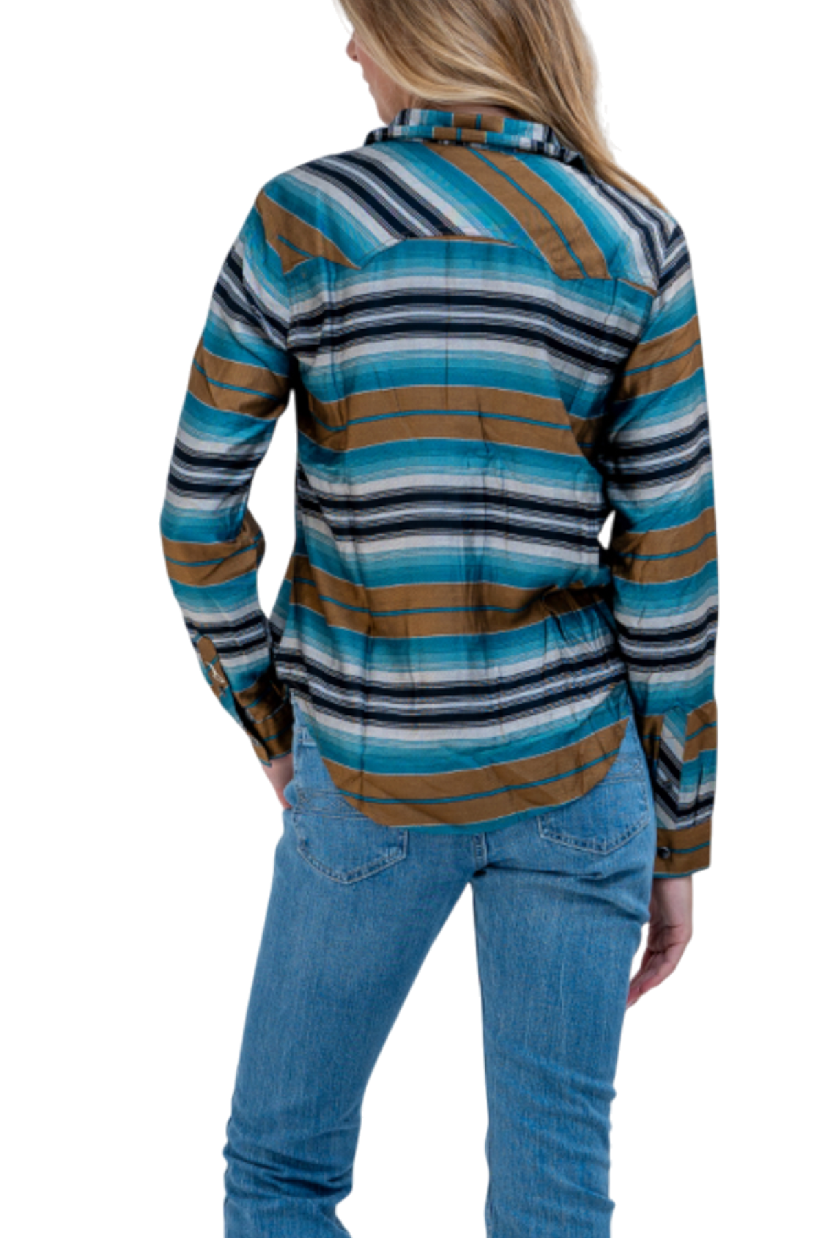 CRUEL LADIES STRIPE RAGLAN SHIRT - TURQUOISE