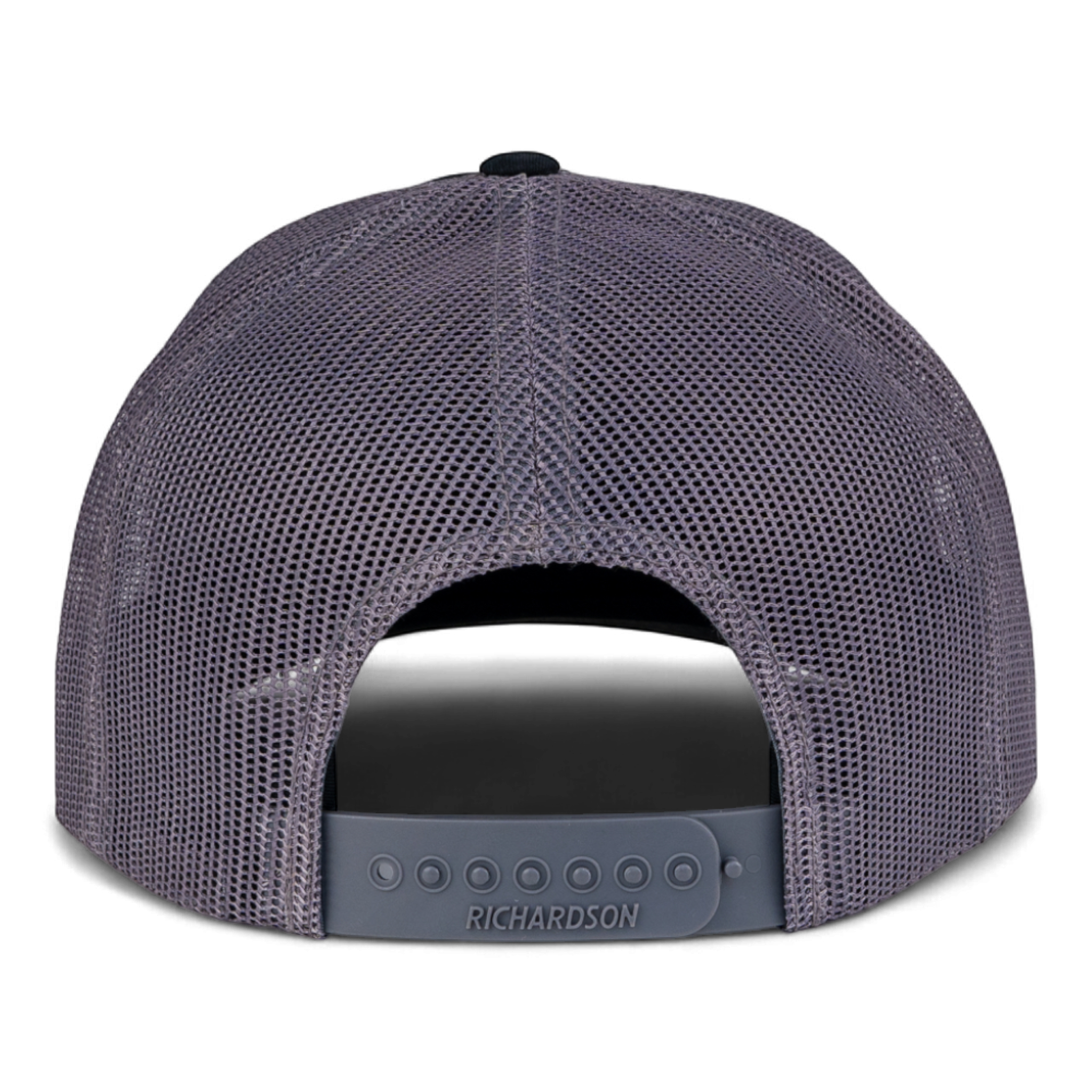 Back view of a Richardson cap with mesh design on a white background