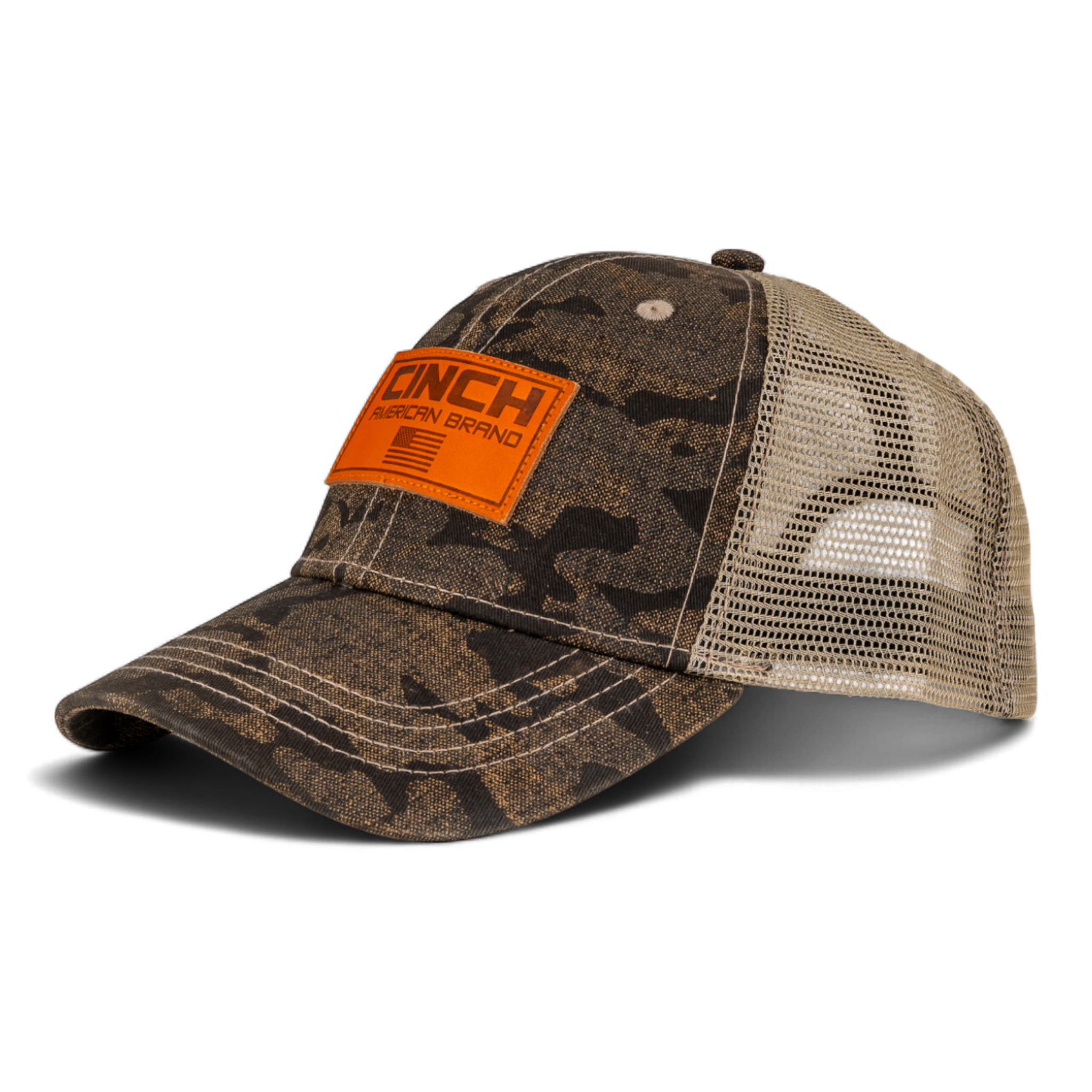 CINCH CAMO TRUCKER CAP - BROWN