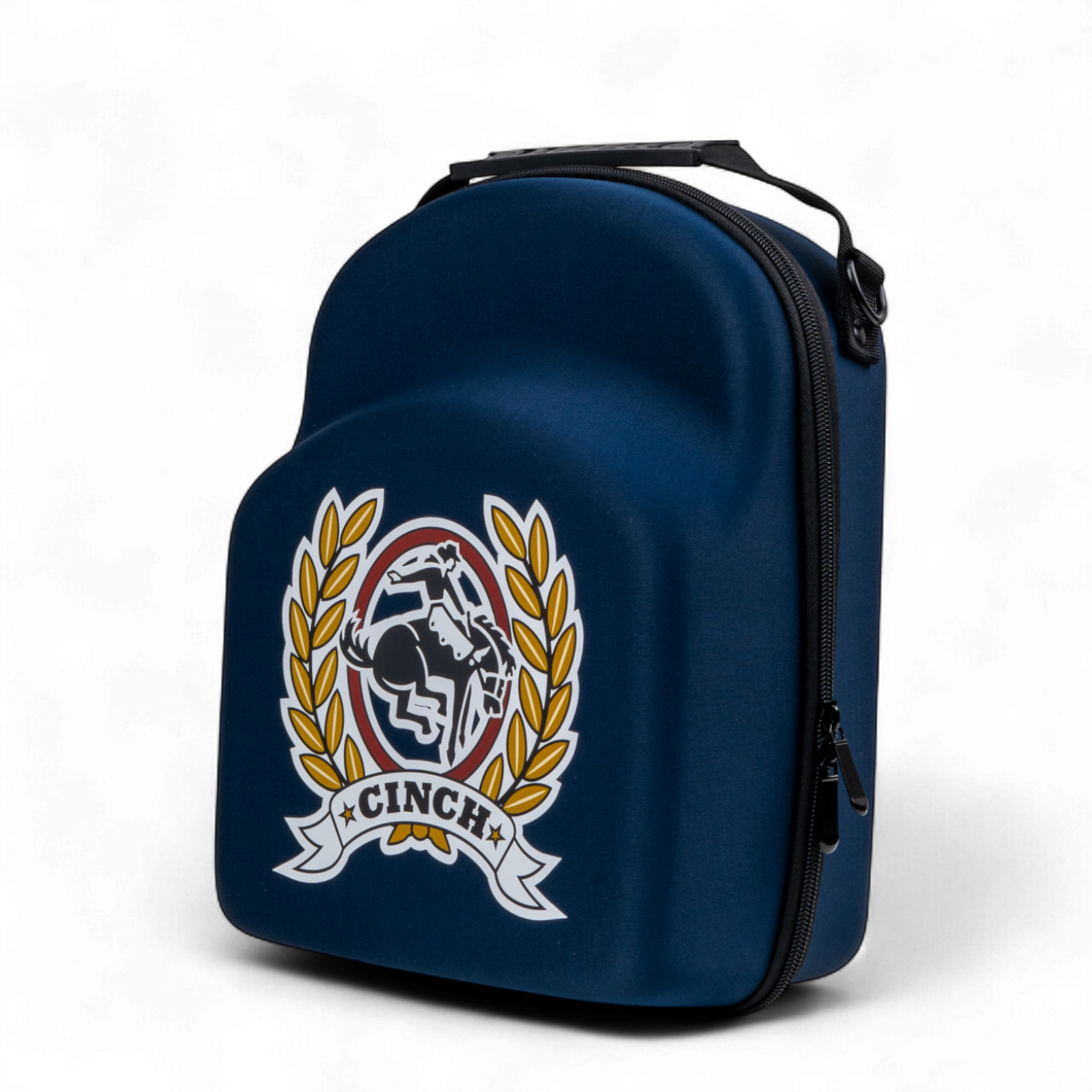 Blue bag with Cinch logo on a white background