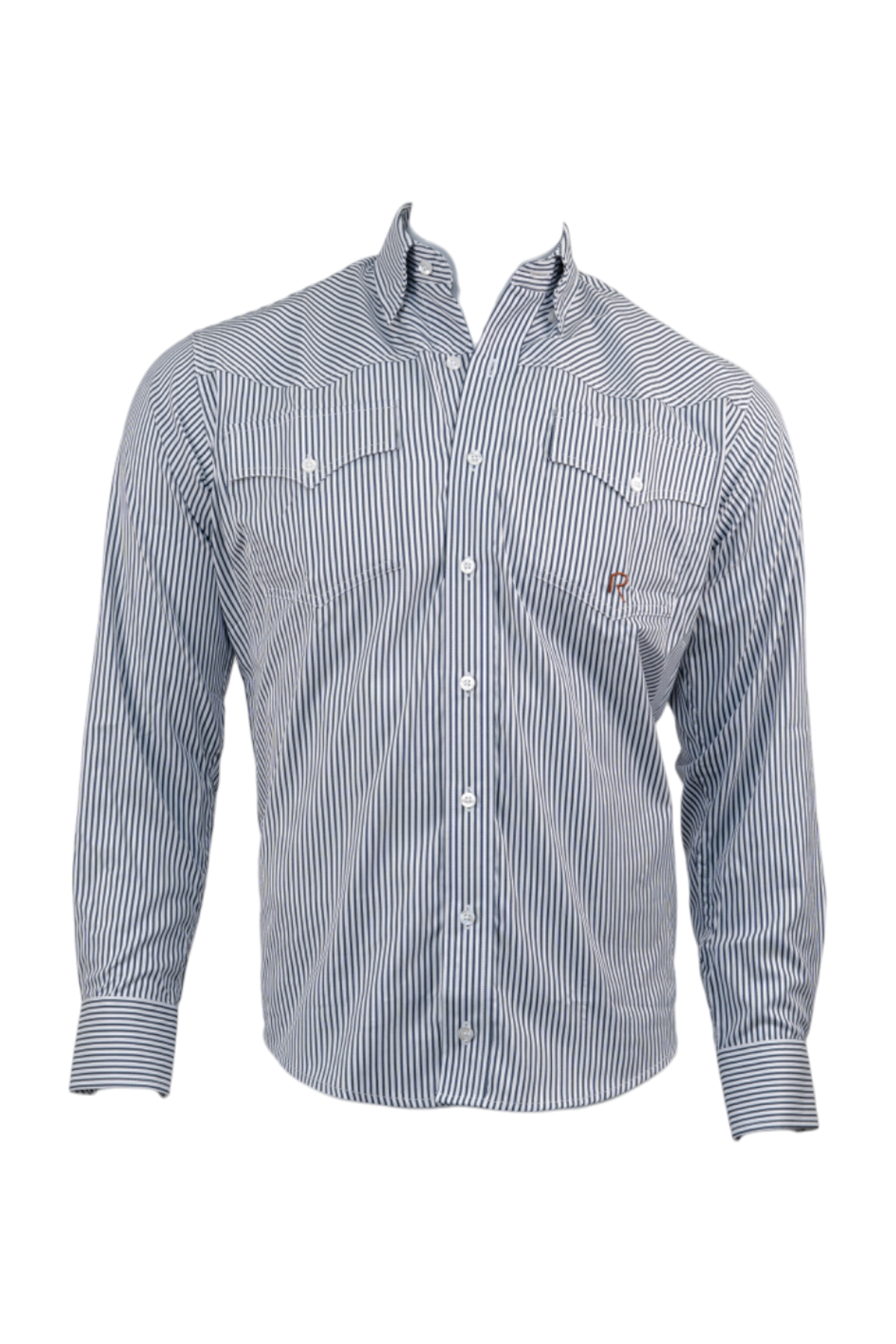 Light blue dress shirt on a white background
