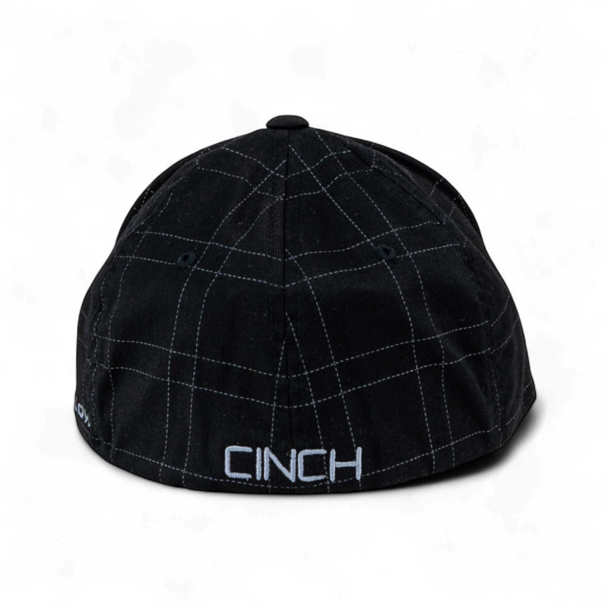 Black checkered cap with 'CINCH' branding on a white background