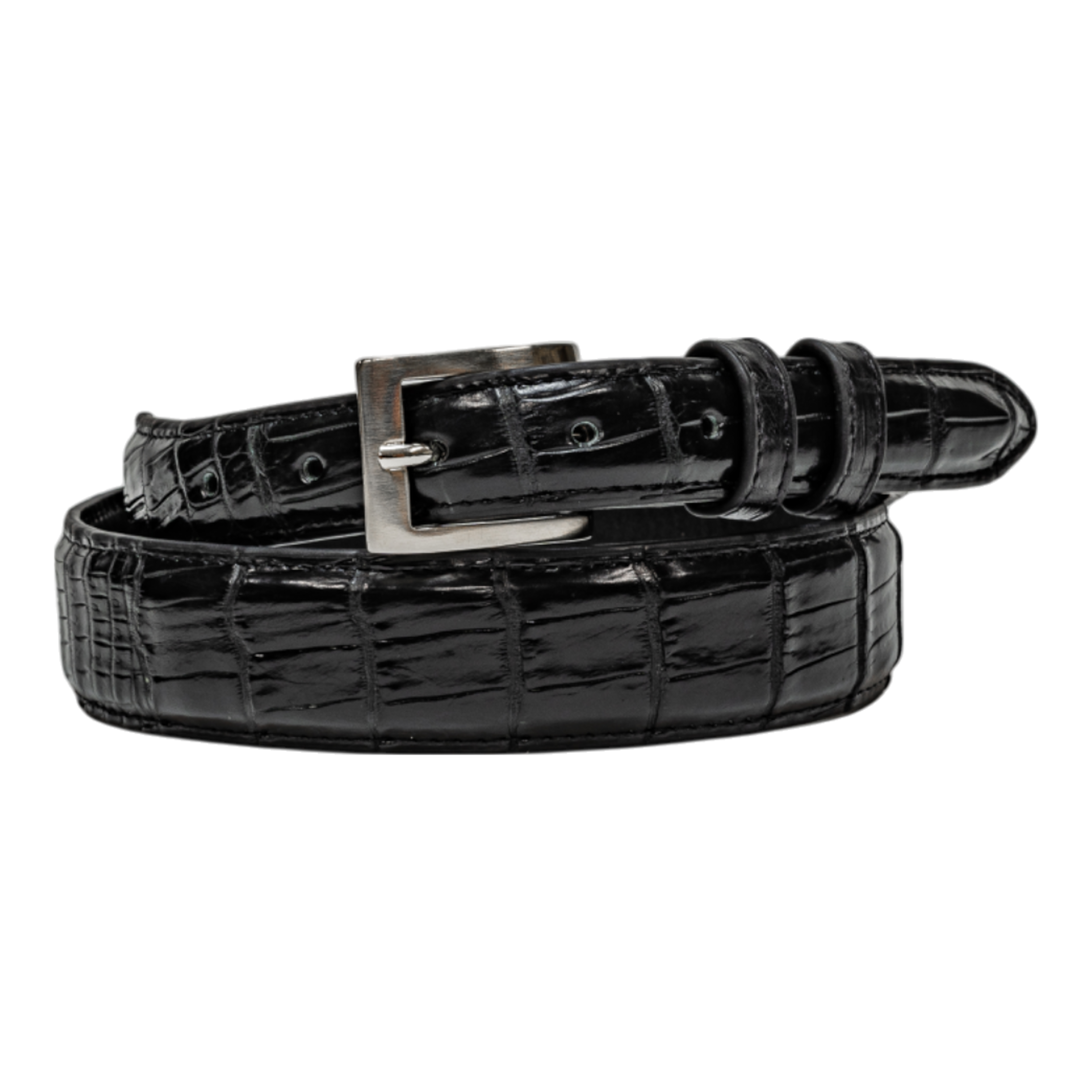 Rod Patrick Belt 1.25 Taper - Black Nile Crocodile