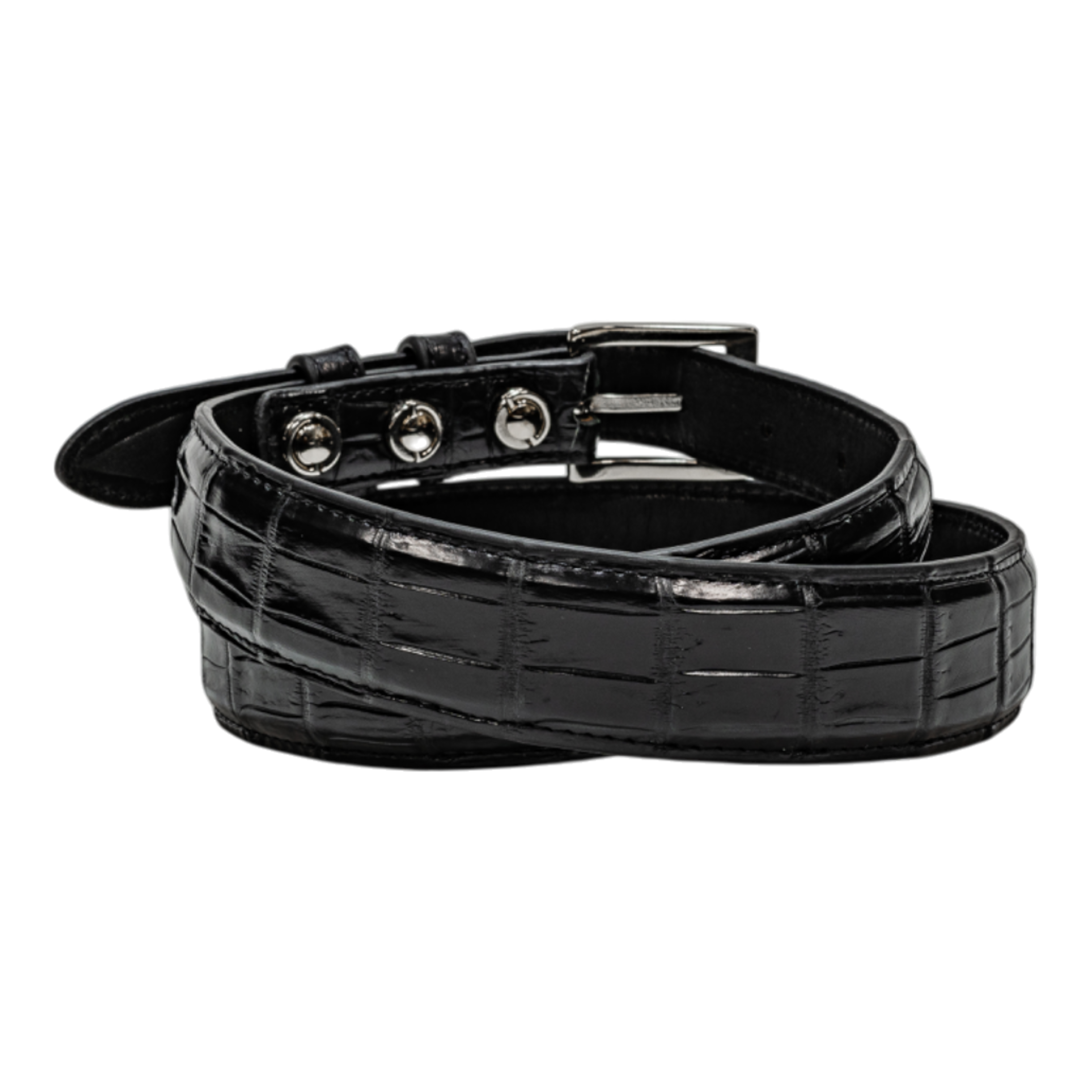 Rod Patrick Belt 1.25 Taper - Black Nile Crocodile