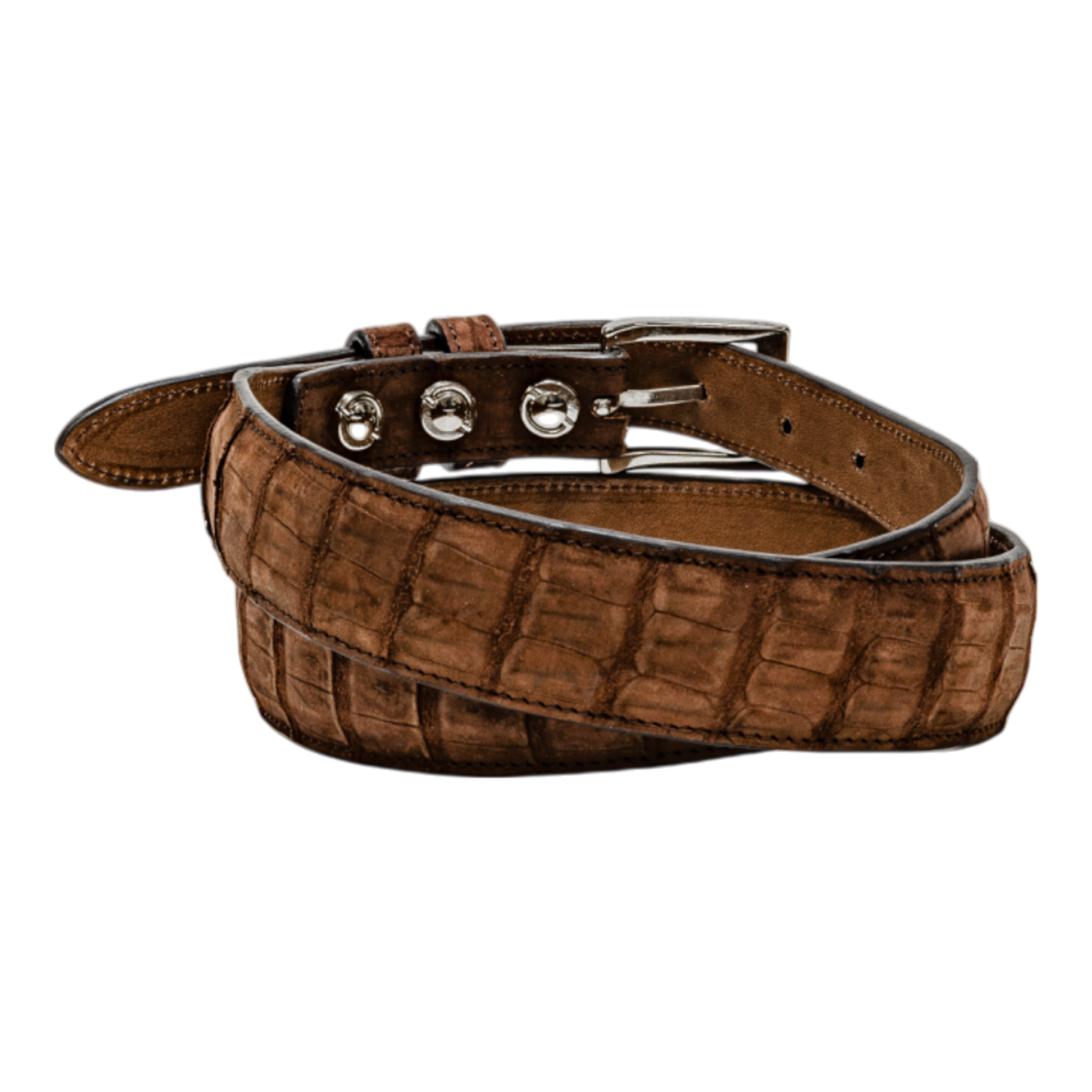 Rod Patrick Belt 1.25 Taper - Brown Sueded Caiman