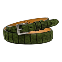 Rod Patrick Belt 1.25 Taper - Olive Sueded Caiman