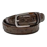Rod Patrick Belt 1.5 Straight - Nicotine Full Quill Ostrich