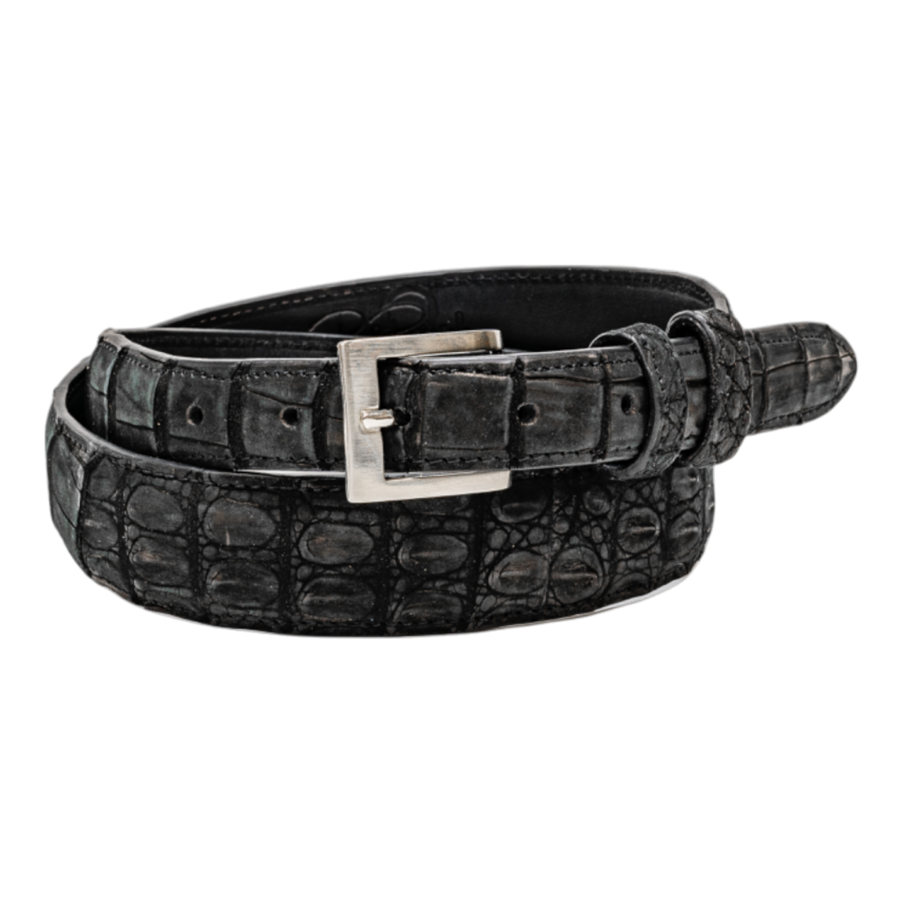 Rod Patrick Belt 1.25 Taper - Black Sueded Caiman