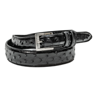 Rod Patrick Belt 1.25 Taper - Black Full Quill Ostrich