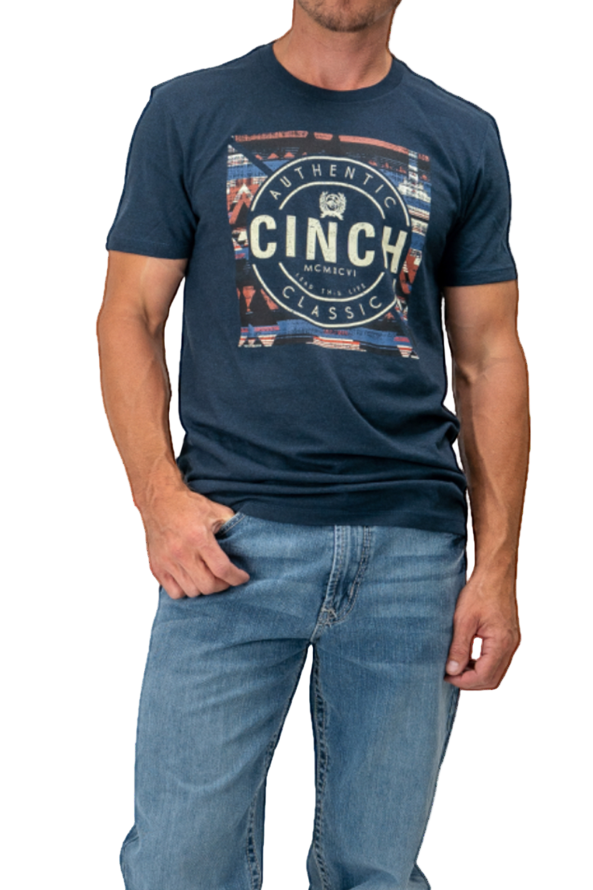 CINCH MEN'S GRAPHIC T-SHIRT - NAVY