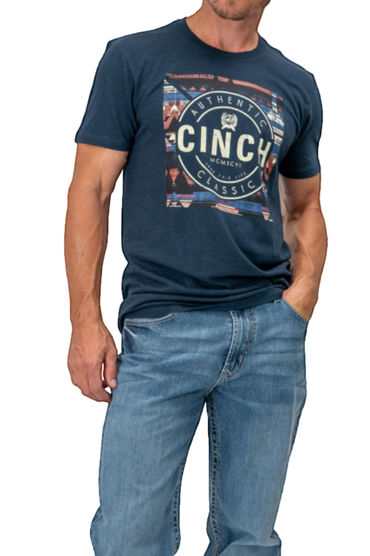 CINCH MEN'S GRAPHIC T-SHIRT - NAVY