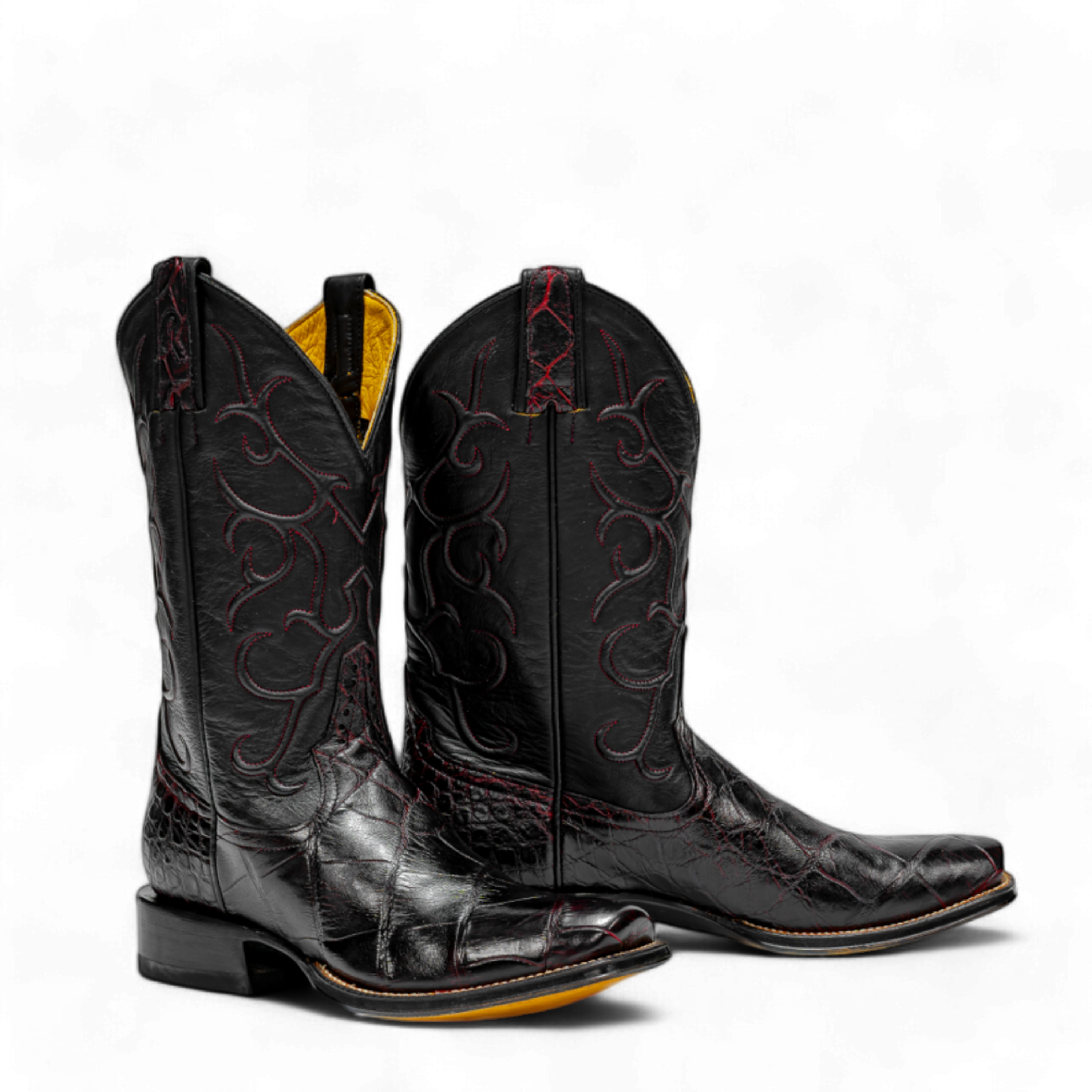 Rod Patrick BLACK CHERRY WILD AMERICAN ALLIGATOR BIAS CUT (D)