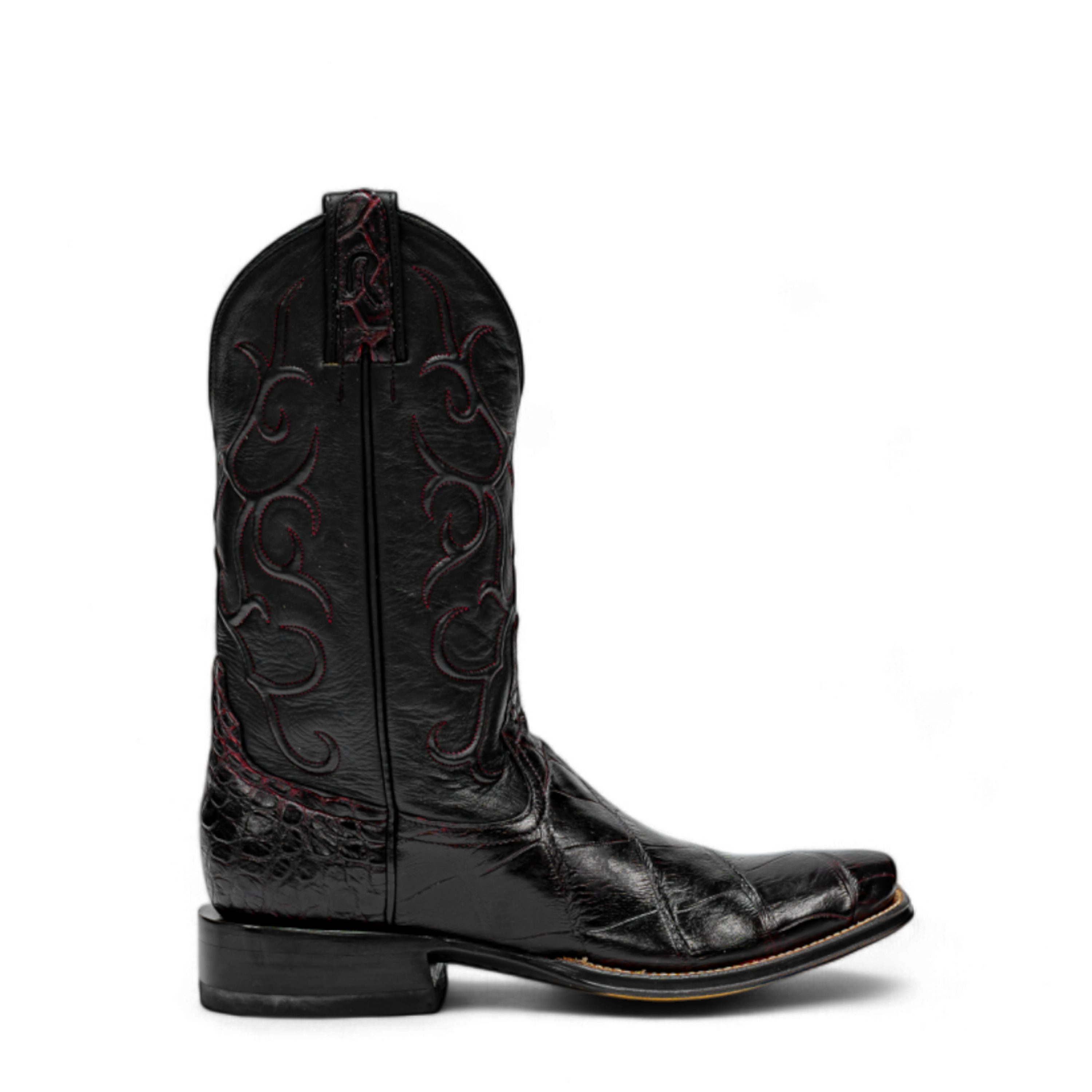 Rod Patrick BLACK CHERRY WILD AMERICAN ALLIGATOR BIAS CUT (D)