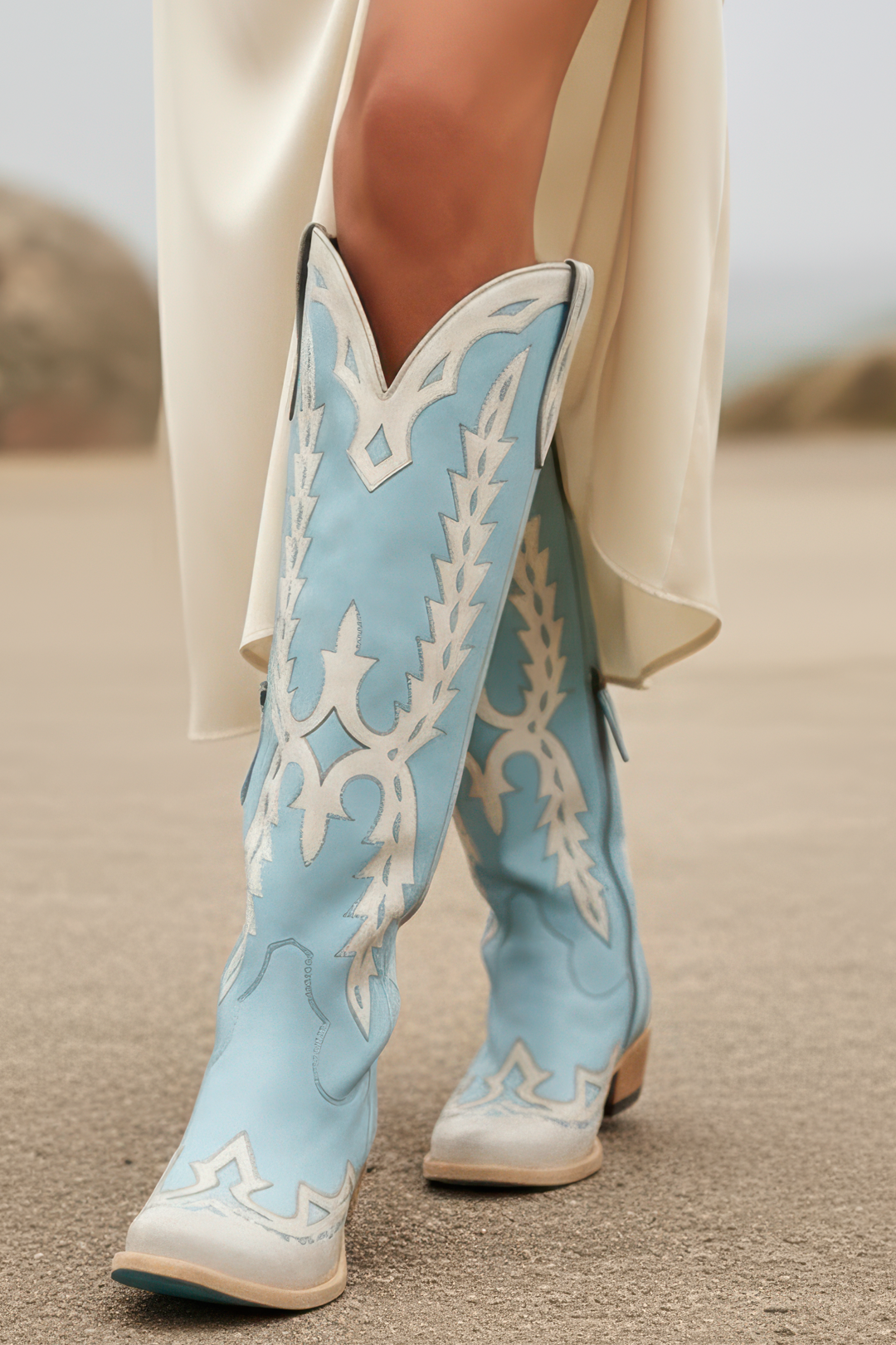Go West X Lane Chase the Wind Knee High - Powder Blue ** Final Sale **