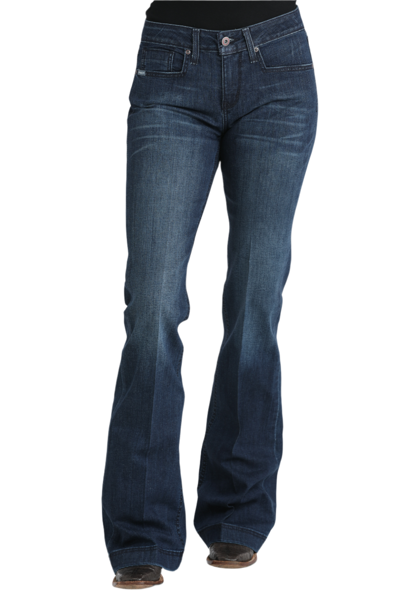 Dark blue jeans and boots