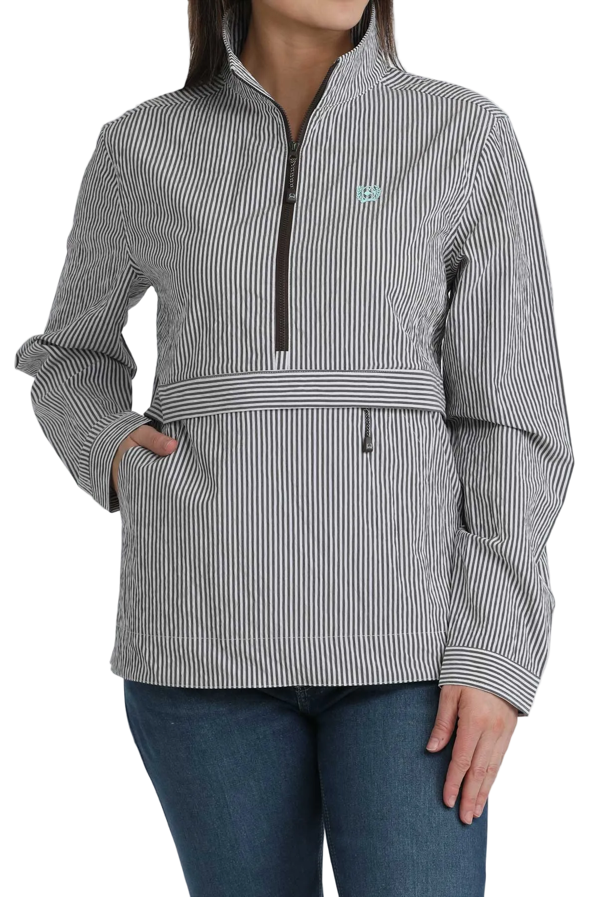 CINCH WOMENS 1/2 ZIP PULLOVER - BROWN