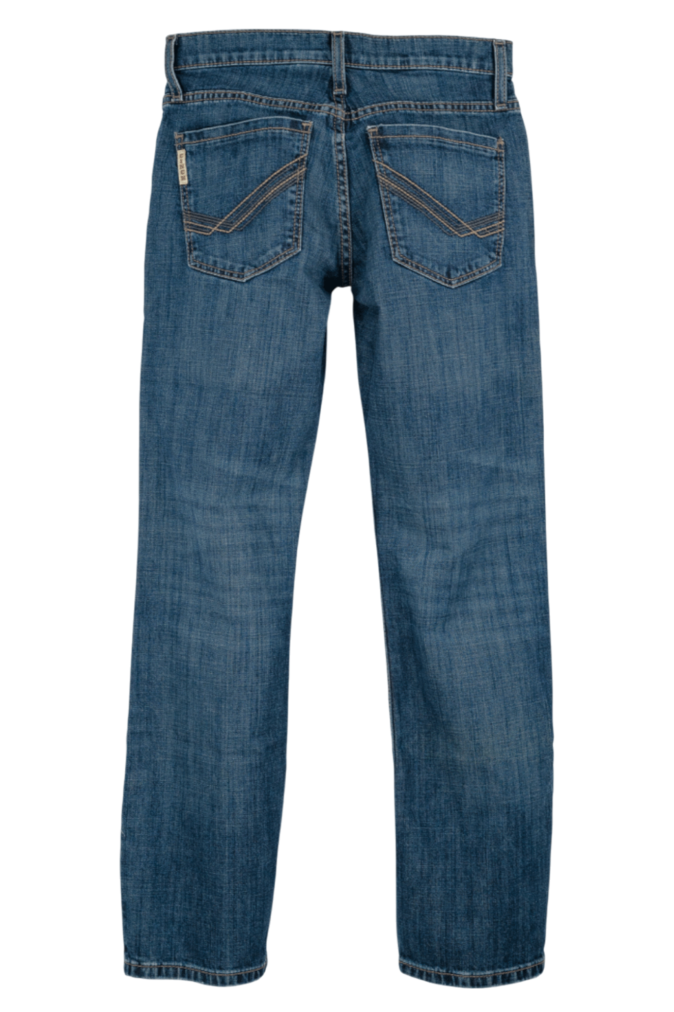 Blue jeans on a white background