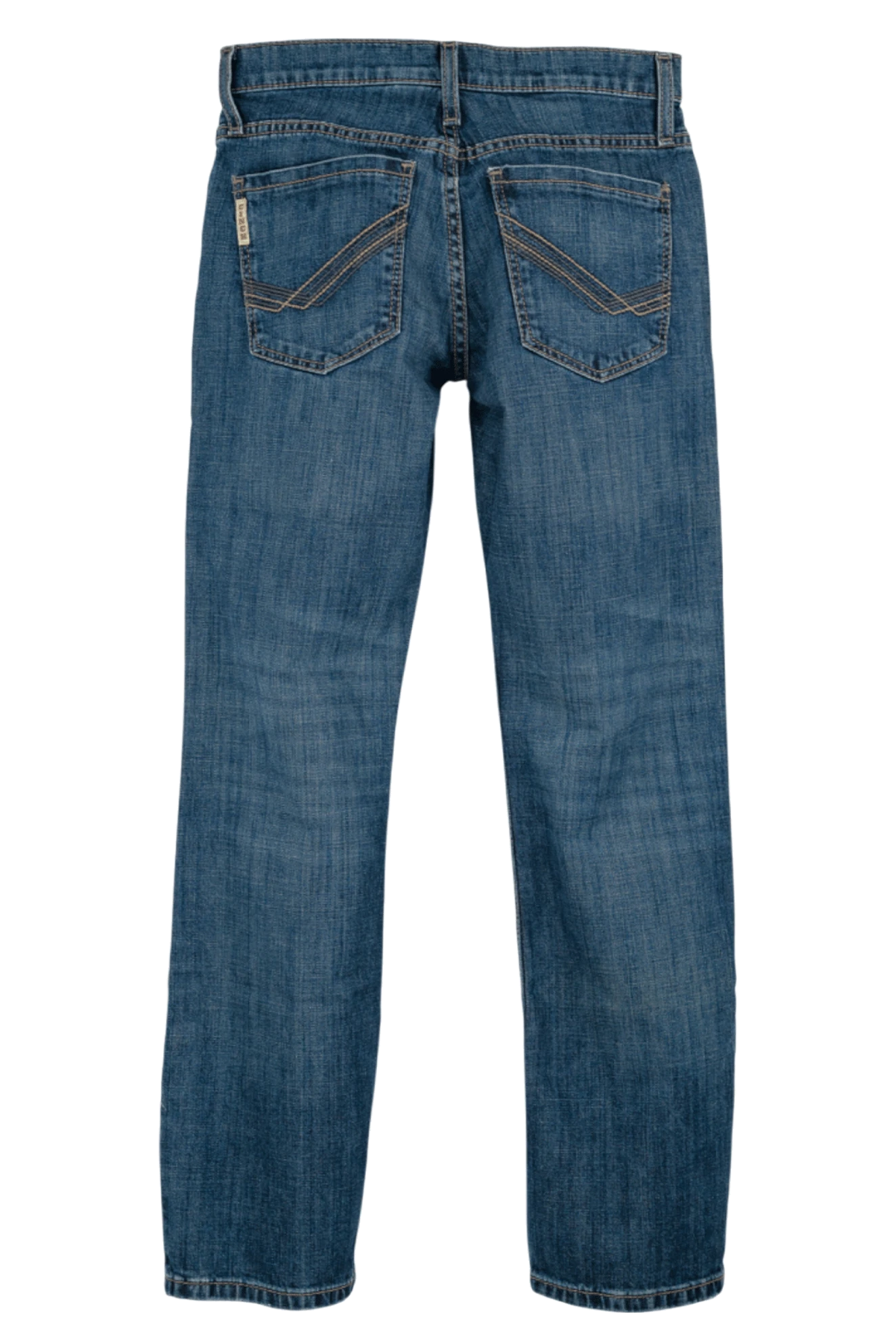 Blue jeans on a white background