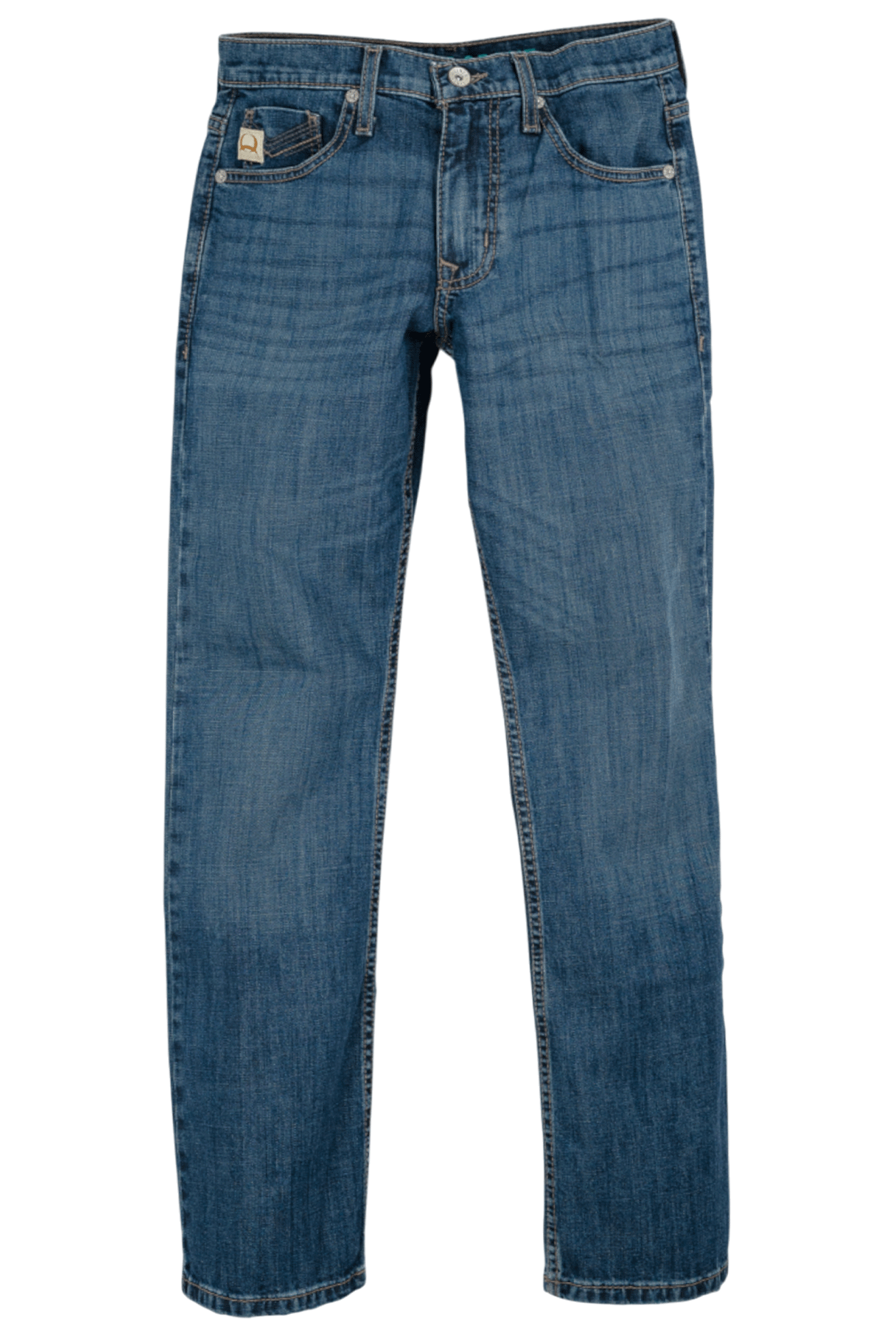 Blue jeans on a white background