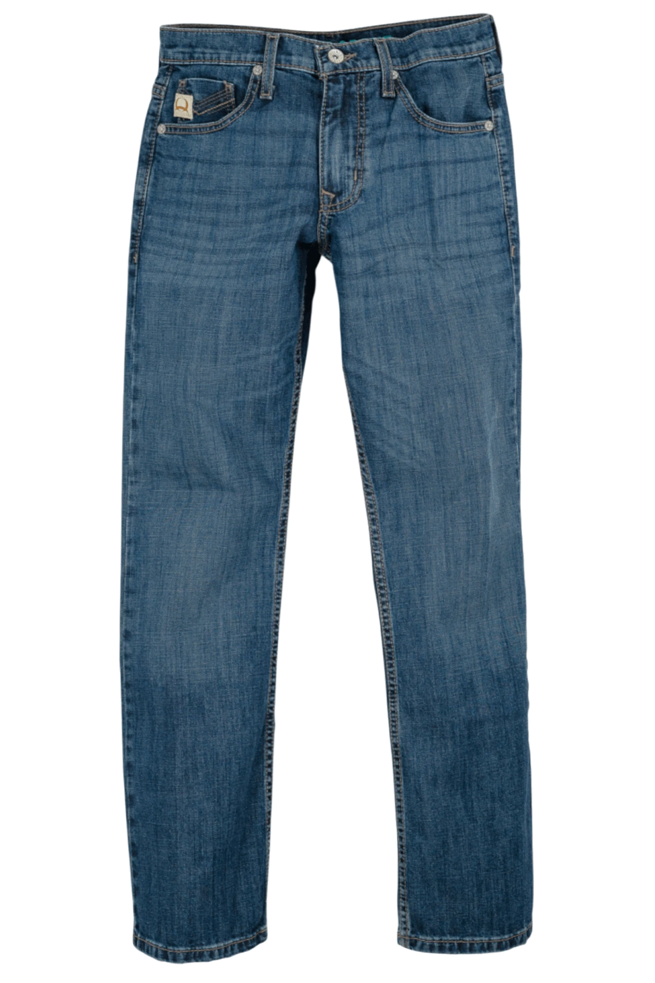Blue jeans on a white background