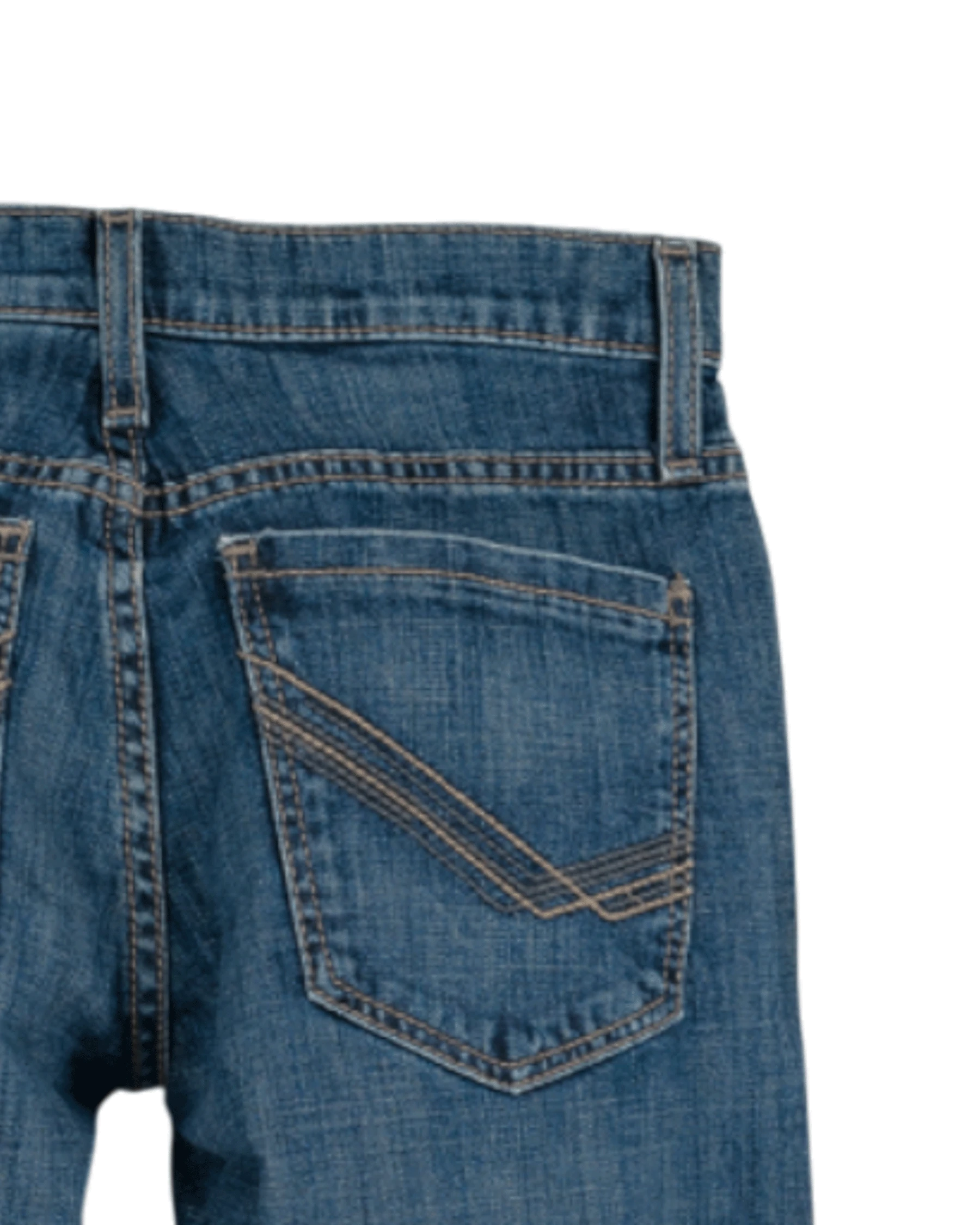 Back view of blue jeans on a transparent background
