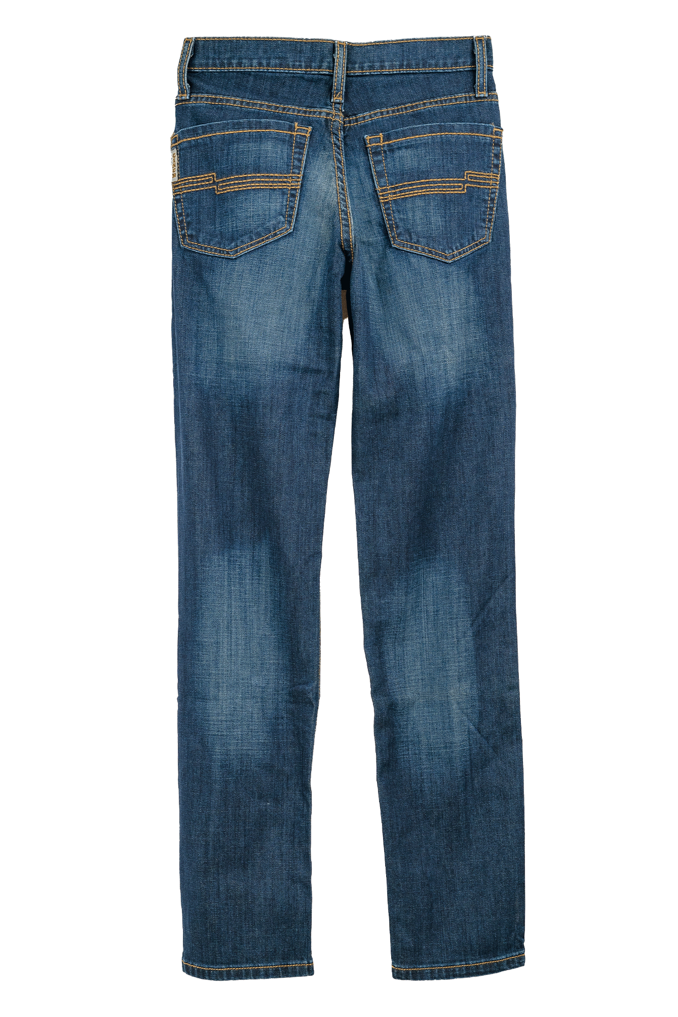 Blue jeans on a white background