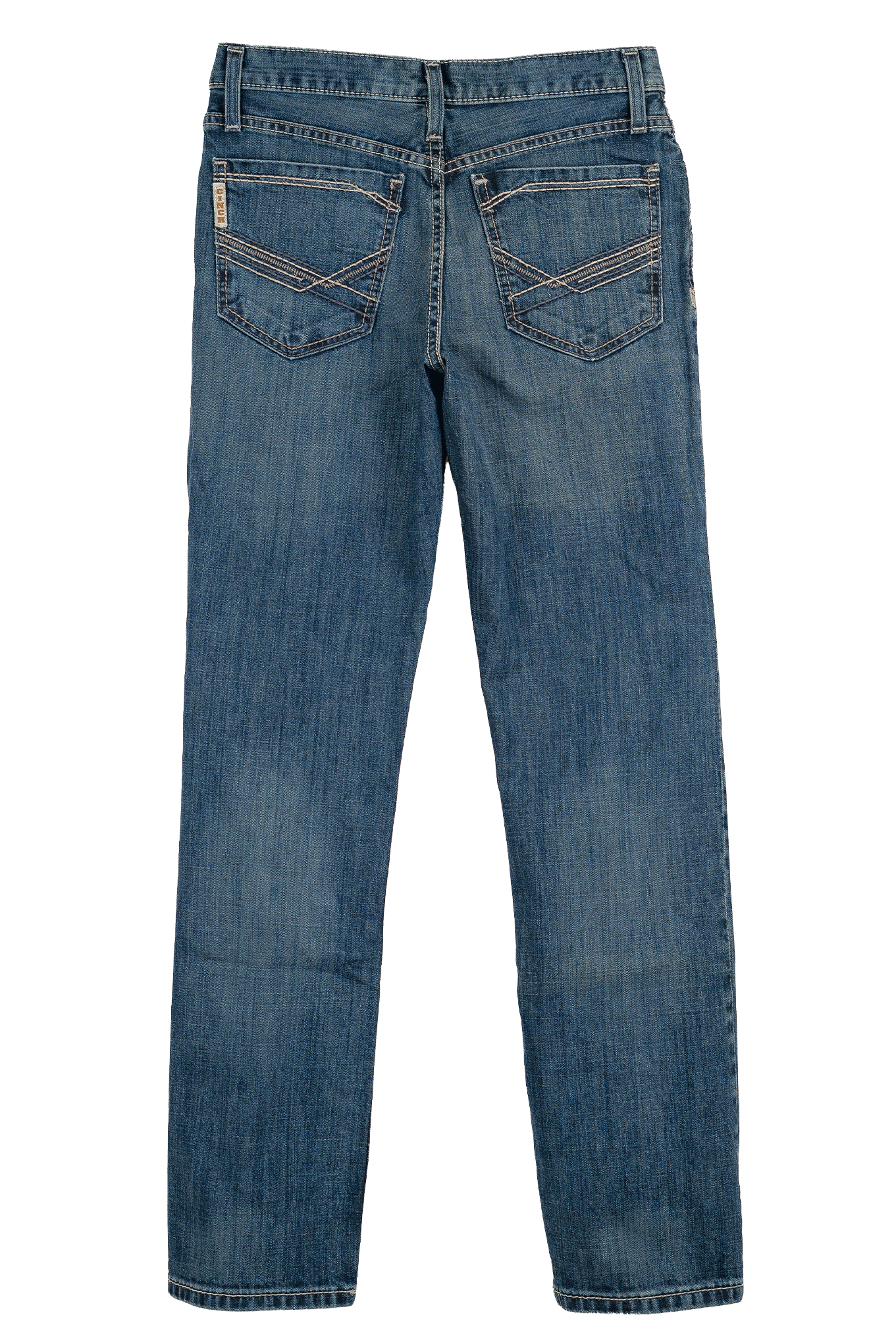 Blue jeans on a white background