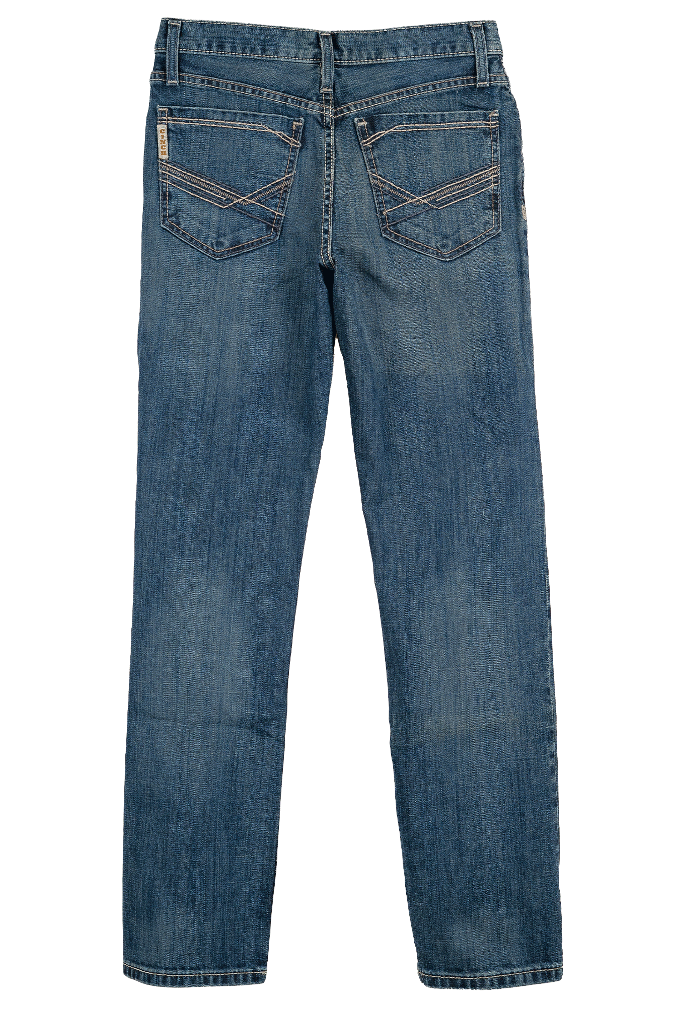 Blue jeans on a white background