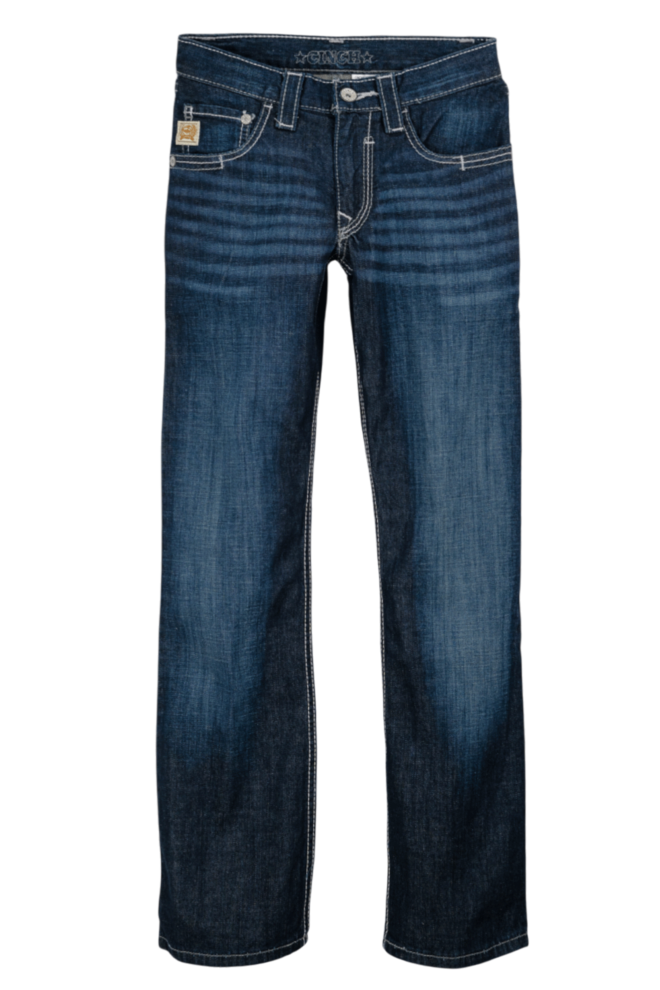 Pair of blue jeans on a white background