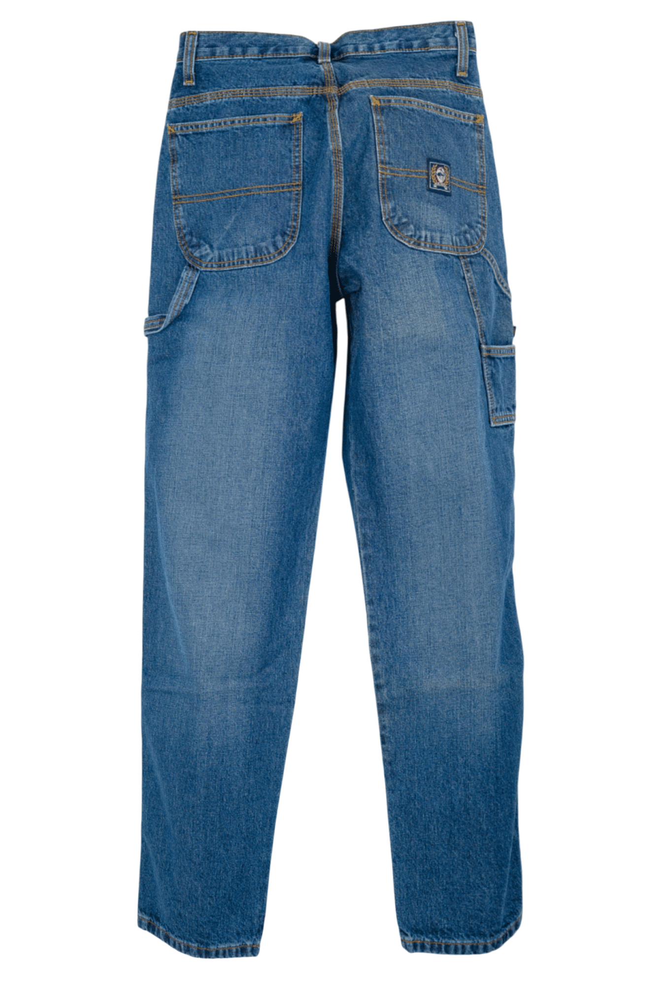 Blue jeans on a white background