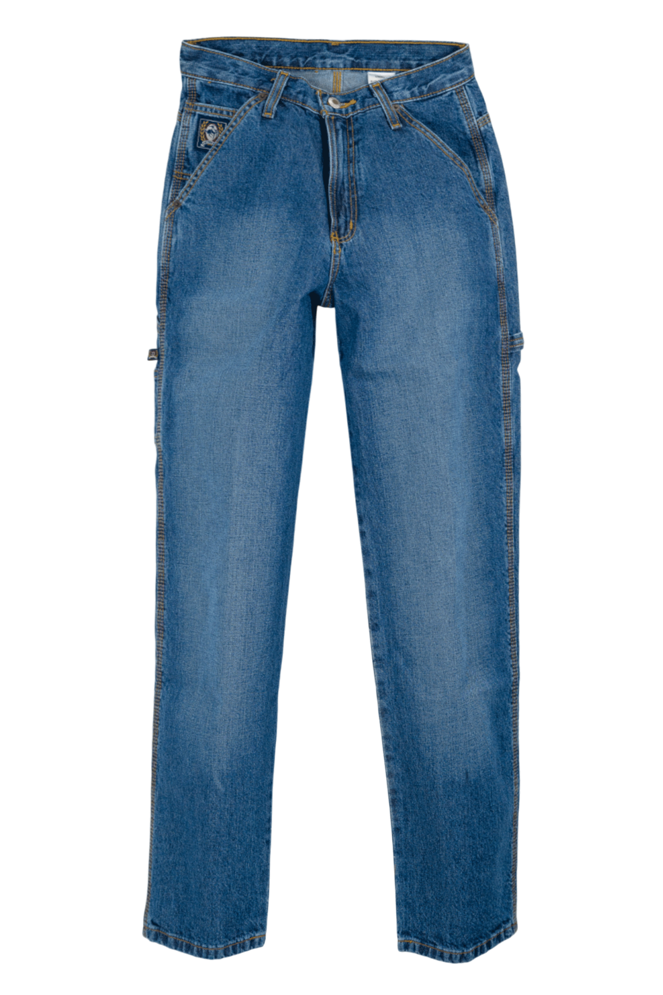 Blue jeans on a white background