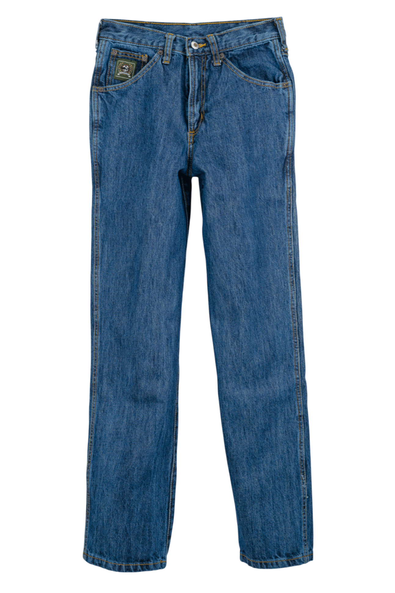 Blue jeans on a white background