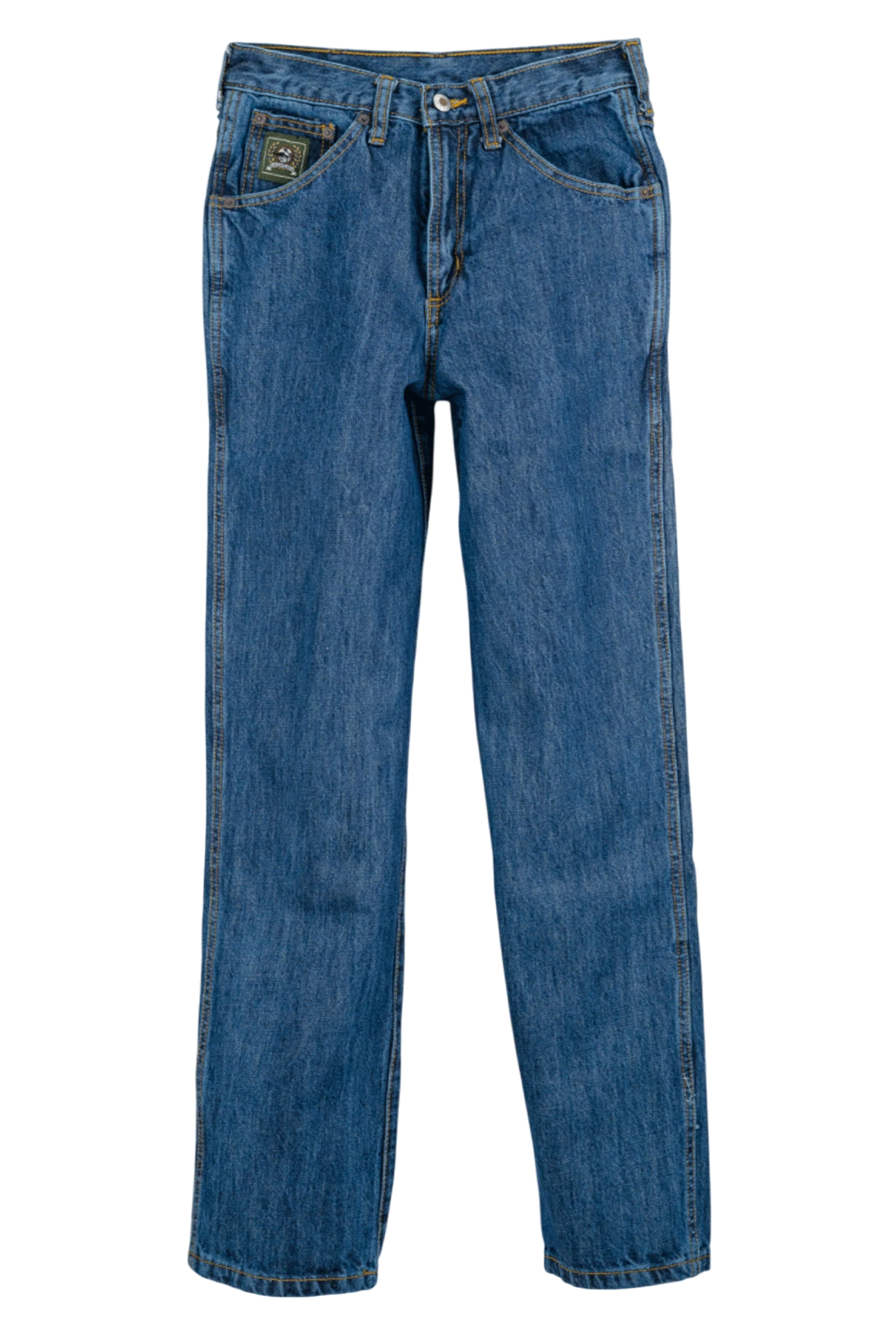 Blue jeans on a white background