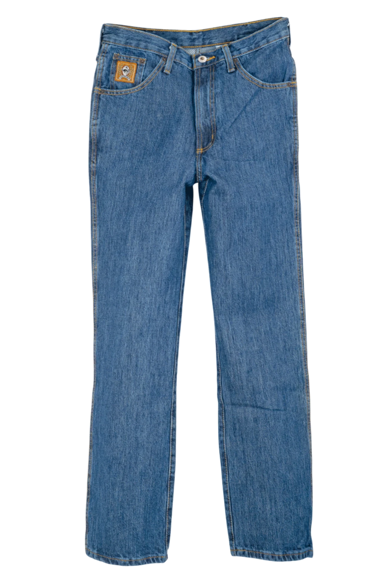 Blue jeans on a white background