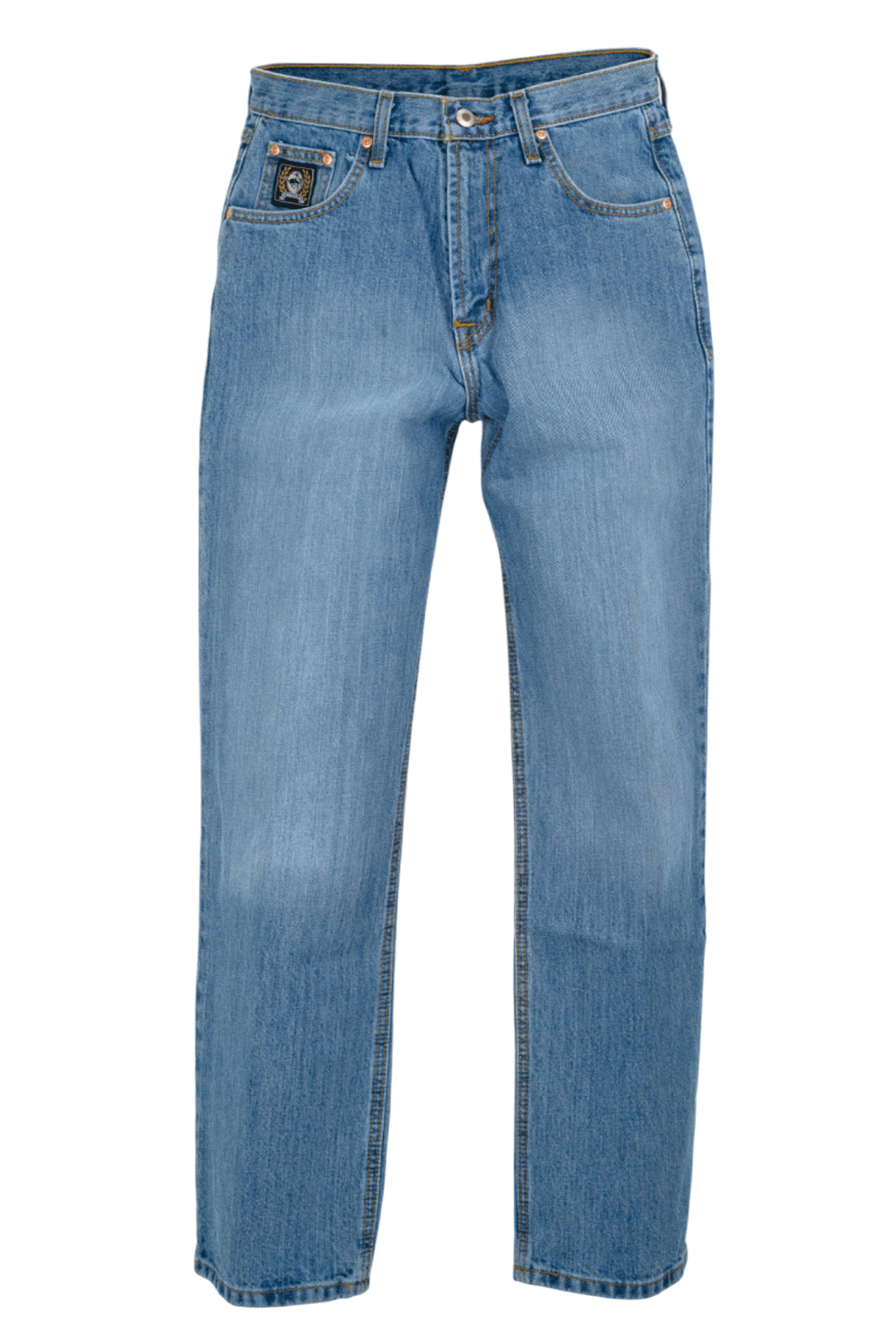 Blue jeans on a white background