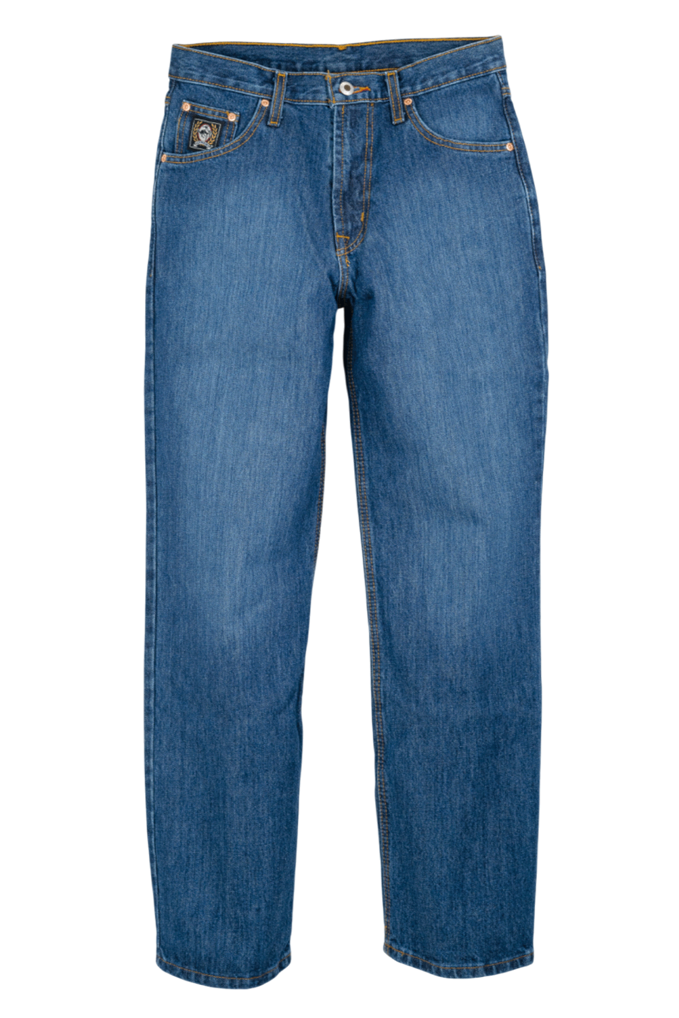Blue jeans on a white background