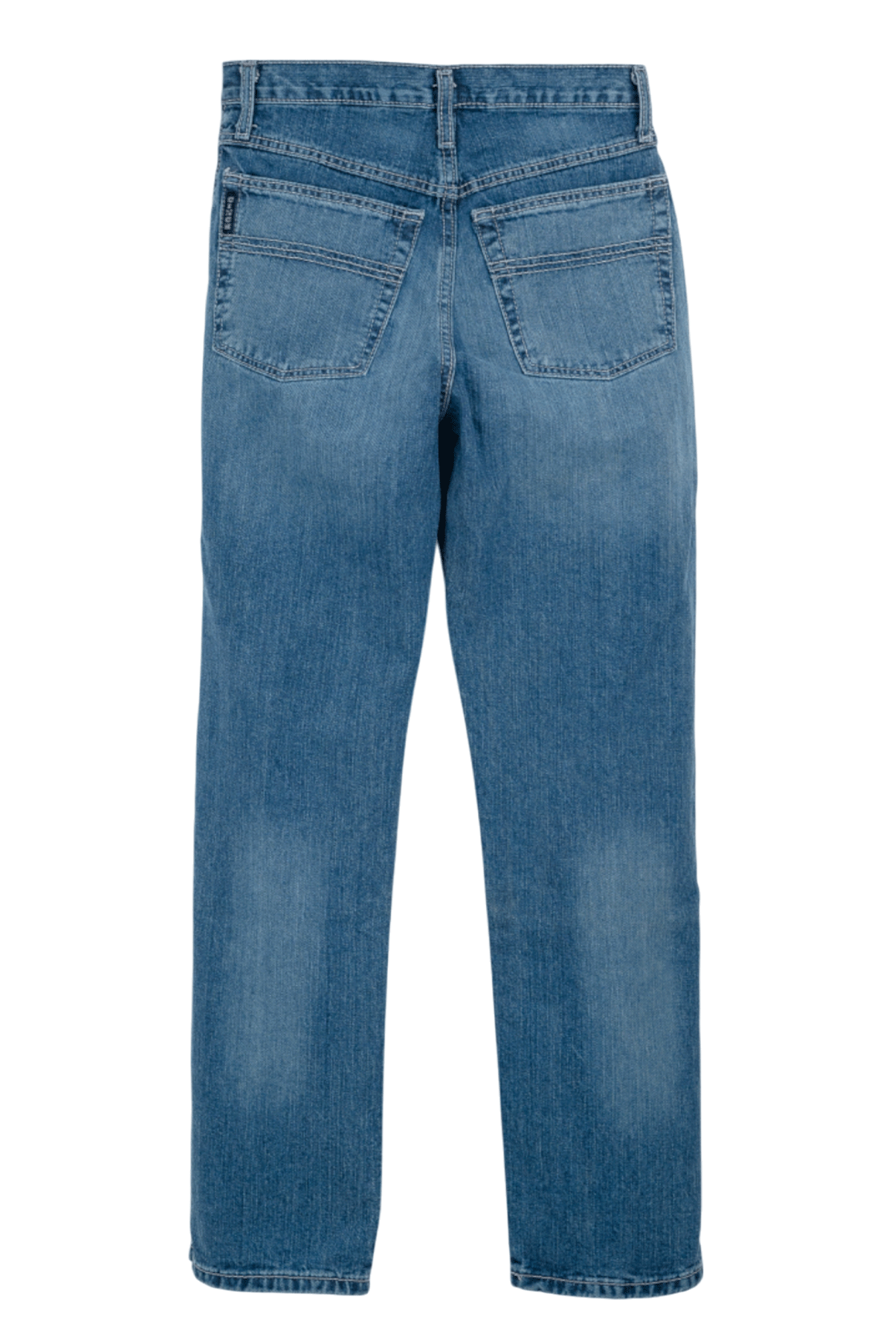 Blue jeans on a white background