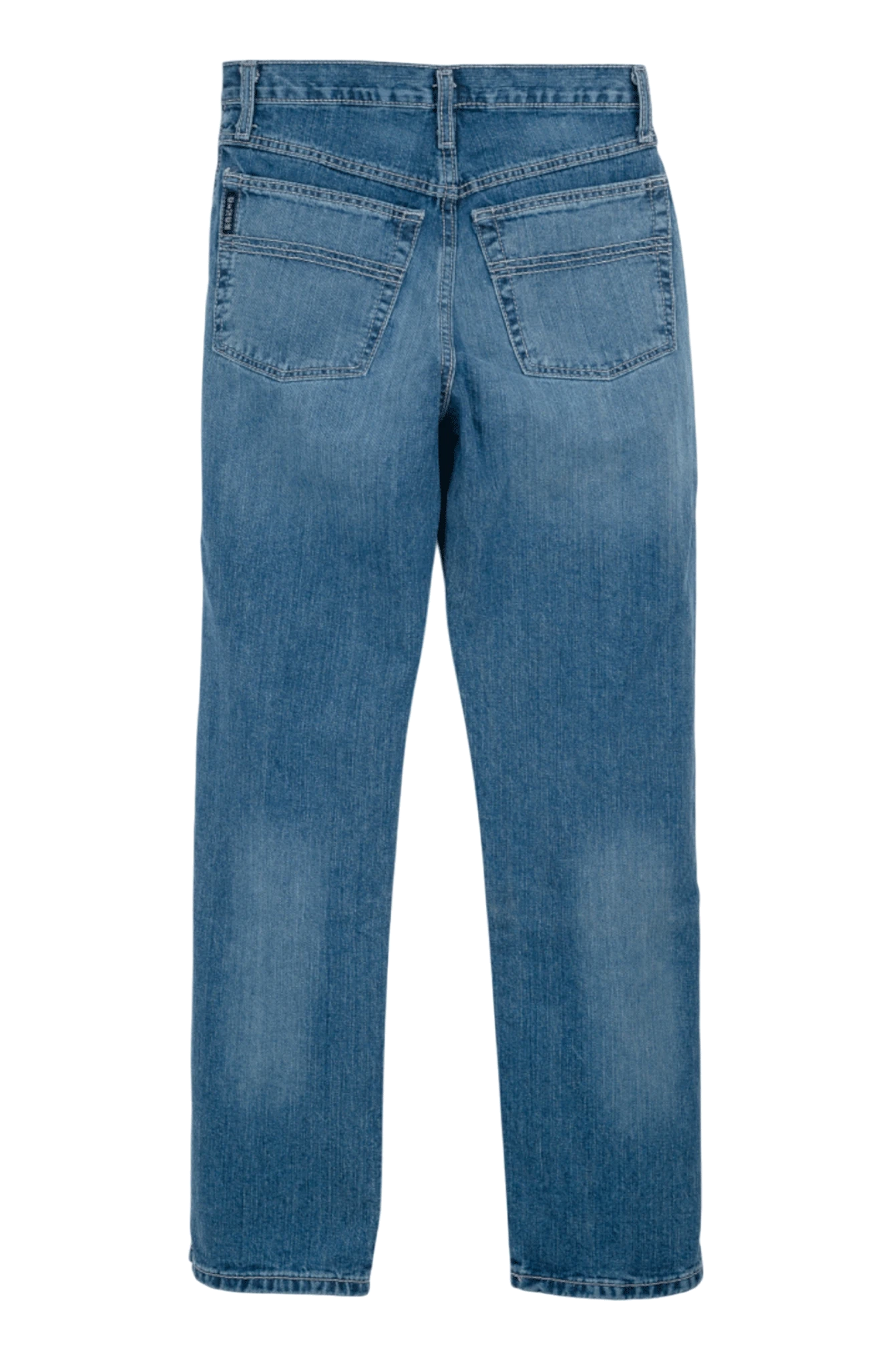 Blue jeans on a white background