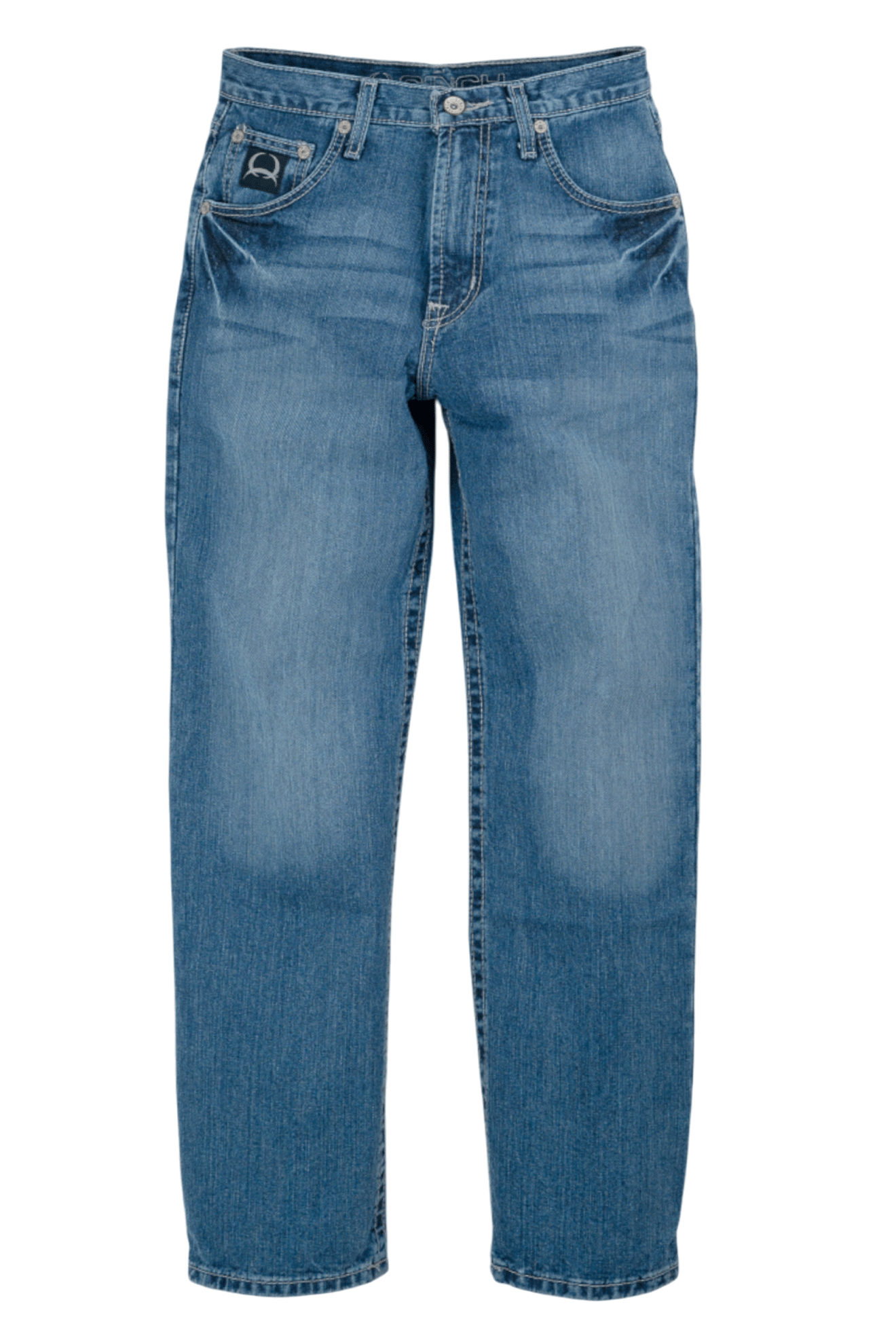 Blue jeans on a white background