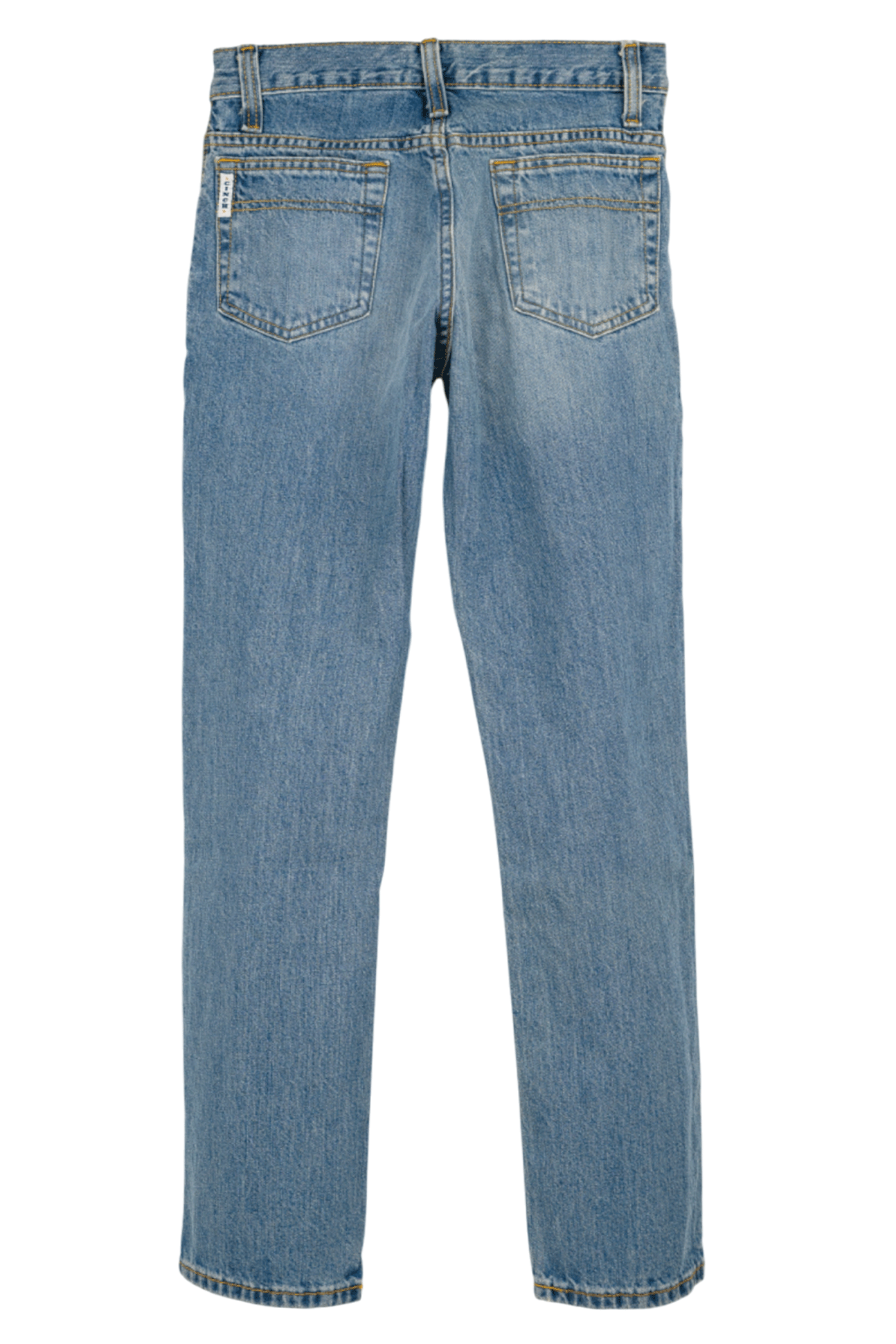 Blue jeans on a white background
